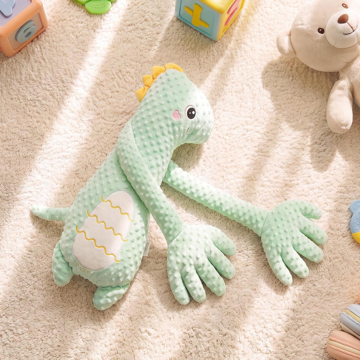 LiKiLiKi Juguete de peluche interactivo de dinosaurio verde, animal...