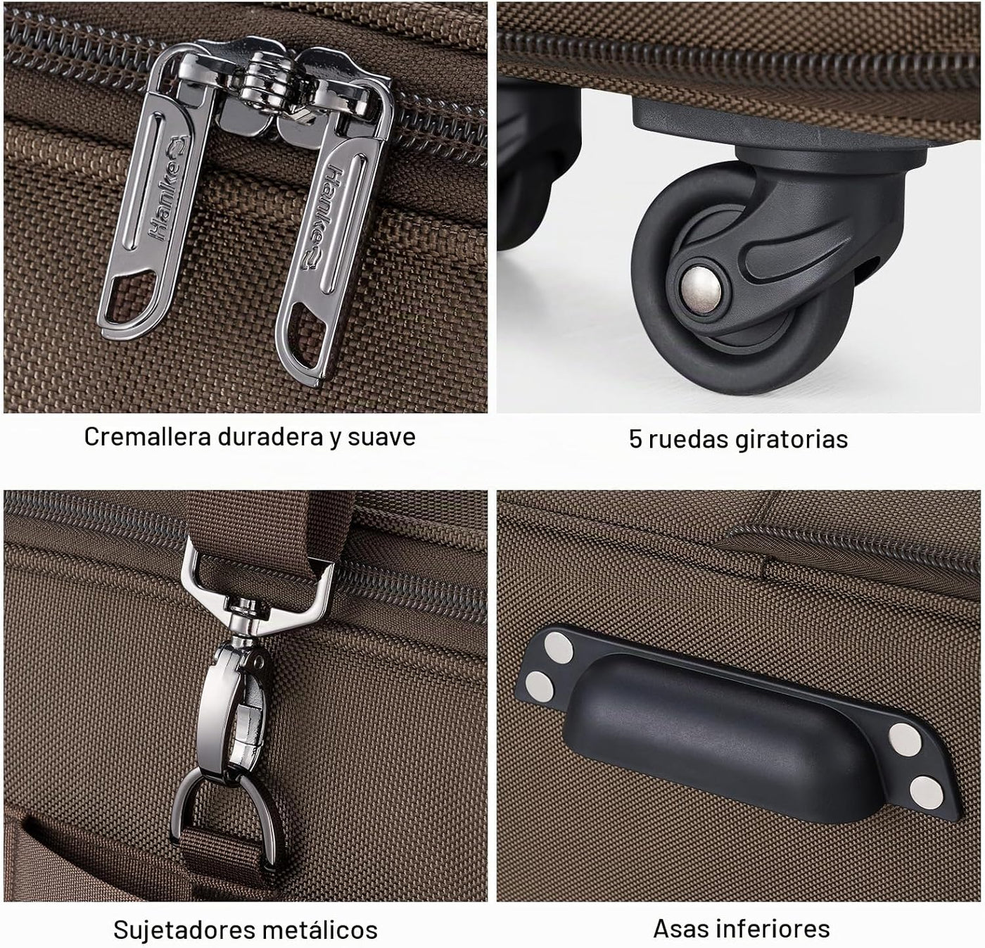 Maletas Hanke con ruedas, bolsa de equipaje plegable y expandible,...