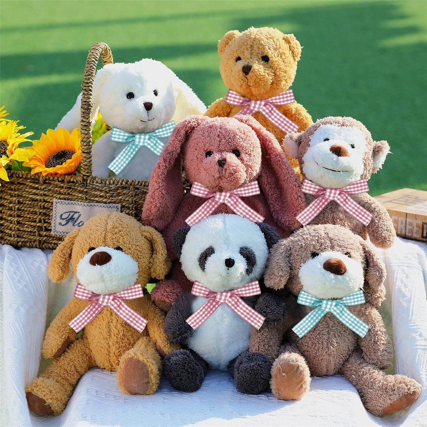 Civaner 7 piezas de animales de peluche a granel de 12.5 pulgadas,...