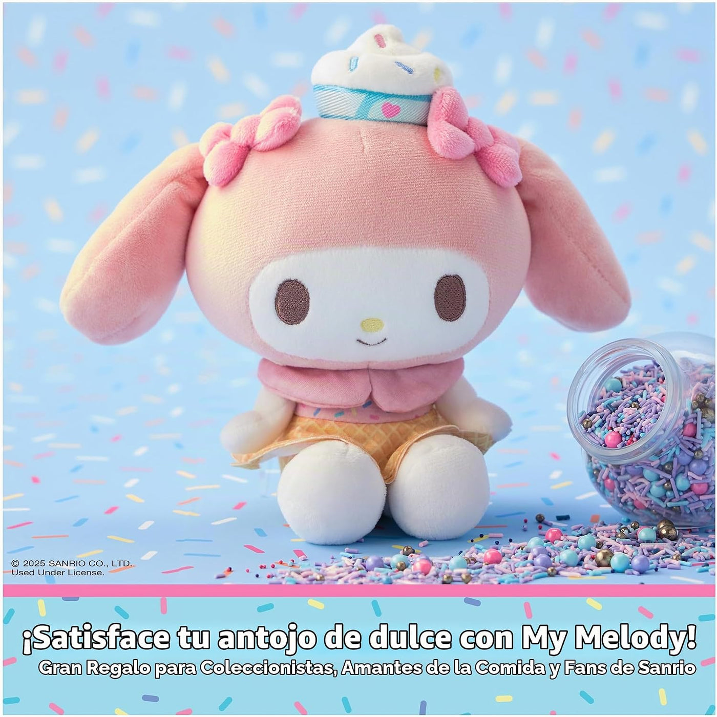 GUND Sanrio My Melody Ice Cream - Juguete de peluche de 6 pulgadas...