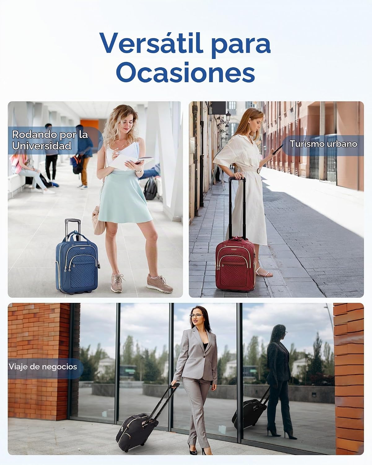 BAGSMART - Maleta de mano para debajo del asiento, maleta suave de...
