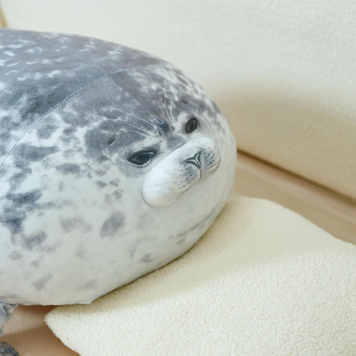 LUXSIT - Almohada de foca gordita de 31.5 pulgadas, almohada grande...