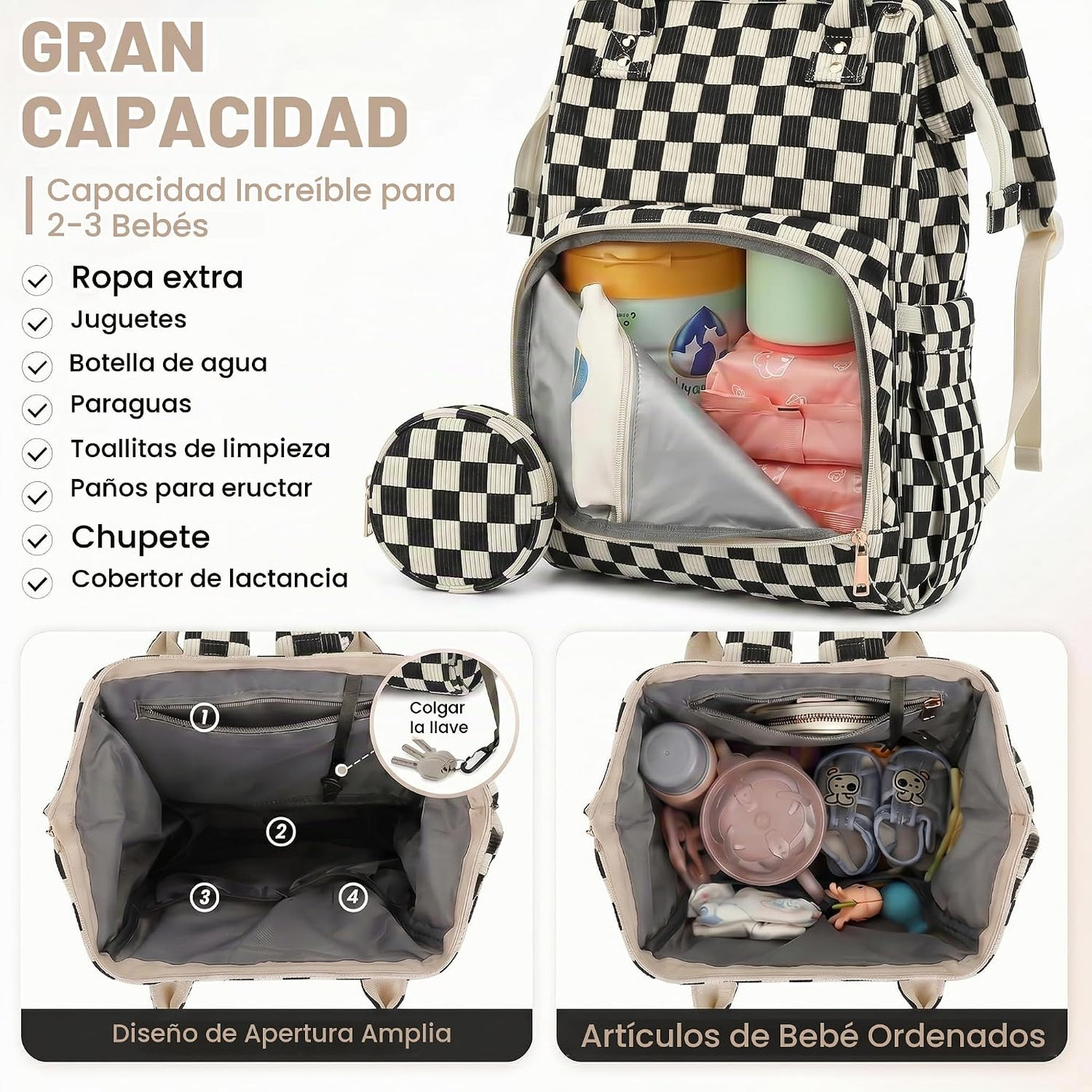 Lrenagao Mochila para pañales de bebé para mamá y papá, bolsa de pa...