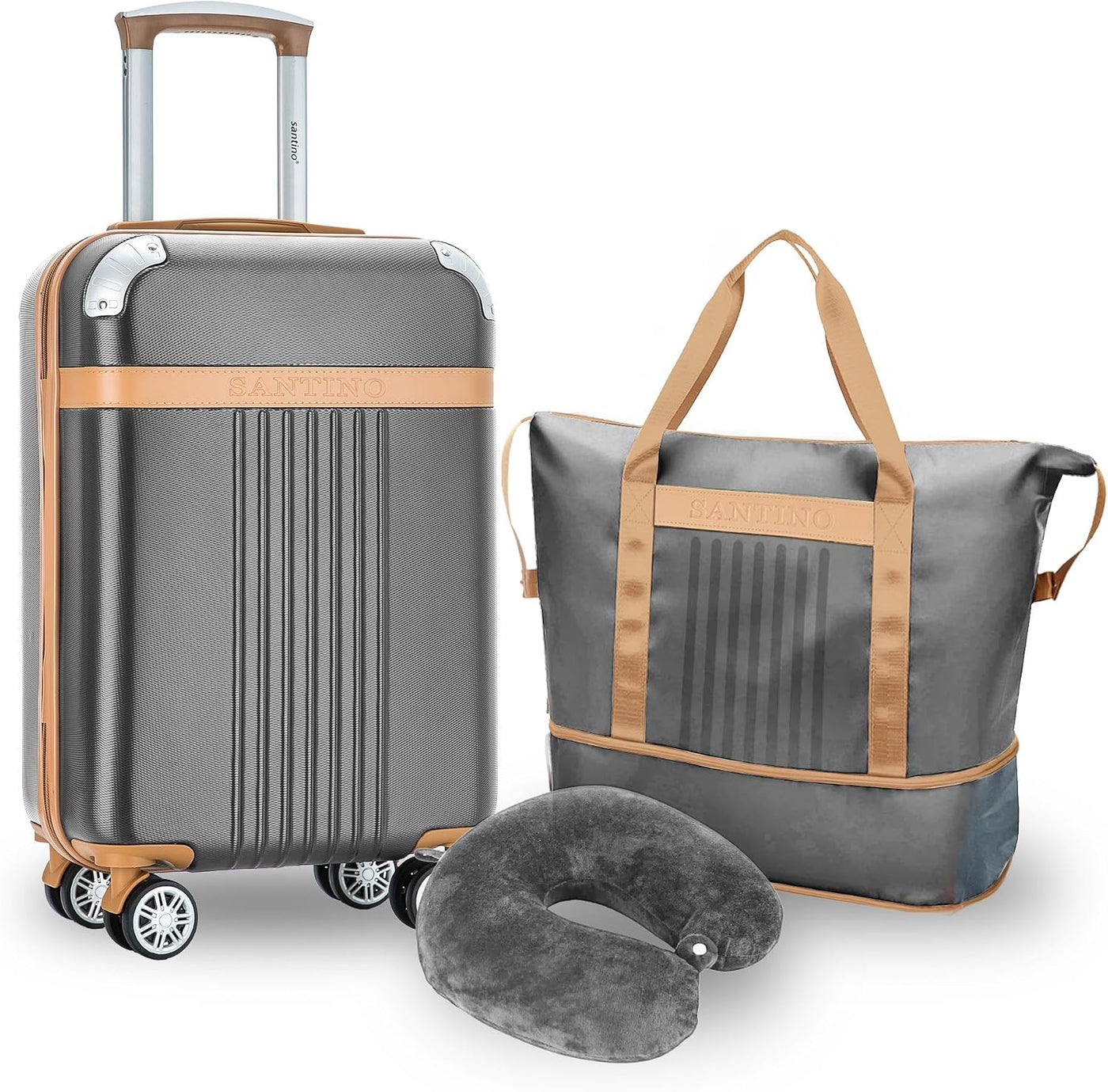 Santino Equipaje, Gris, Equipaje con rueda giratoria