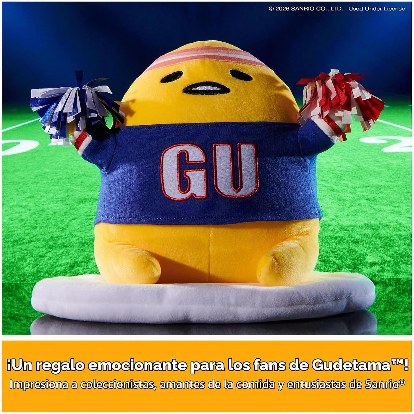 GUND Sanrio Gudetama El huevo perezoso de peluche, deportivo Gudeta...
