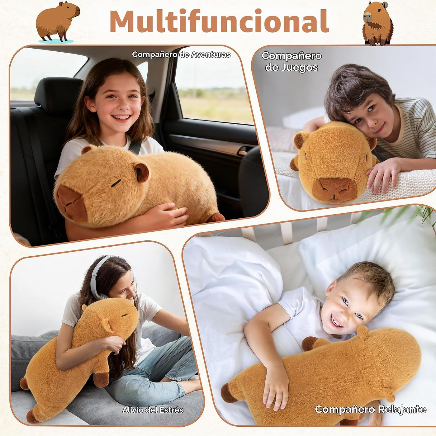 Peluches Capybara con peso de 5 libras, peluche Capybara grande de...