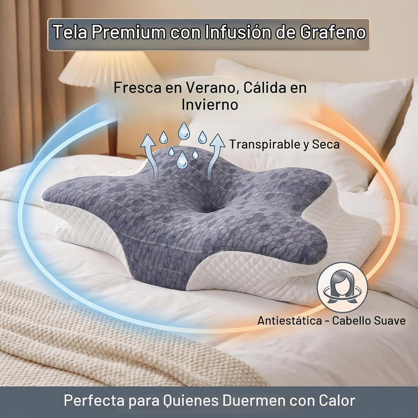 CHANCEE Almohada cervical para aliviar el dolor de cuello, almohada...