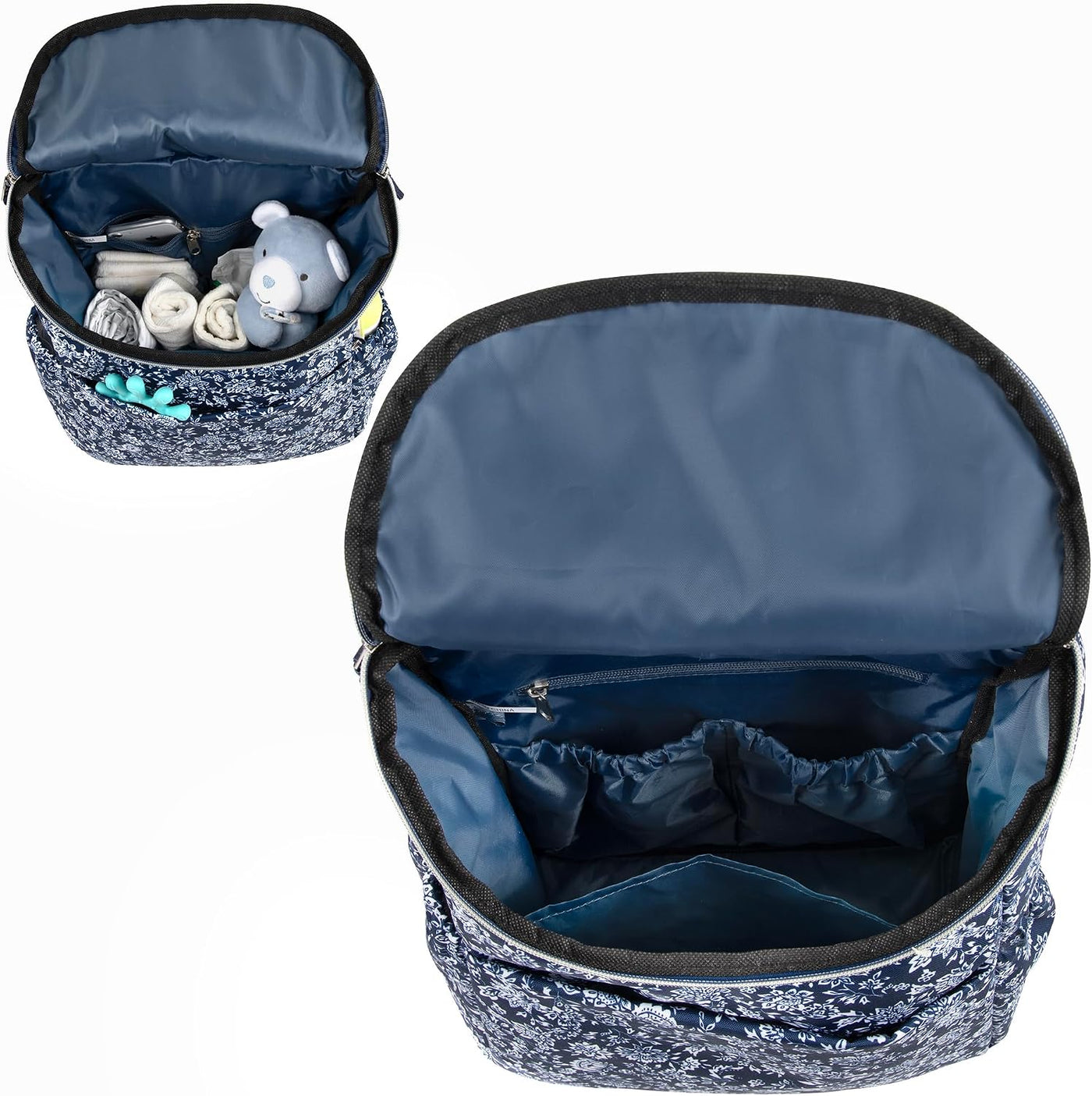 Mochila de pañales floral multifunción y bolsa de pañales de viaje...