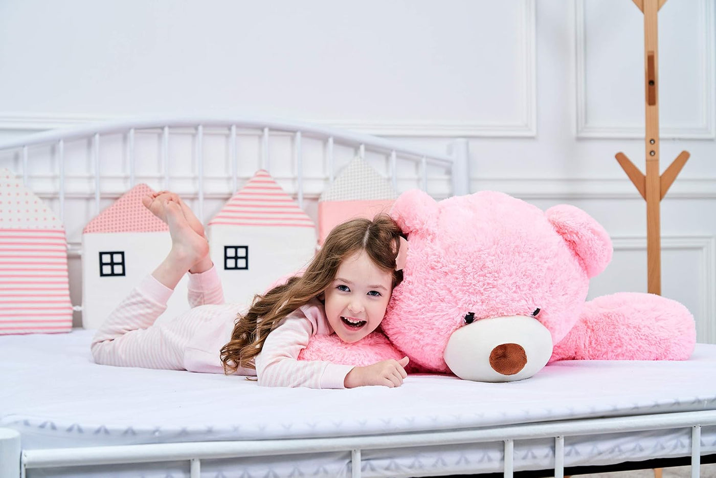 IKASA - Oso de peluche gigante, animales de juguete (Rosa, 39 pulga...
