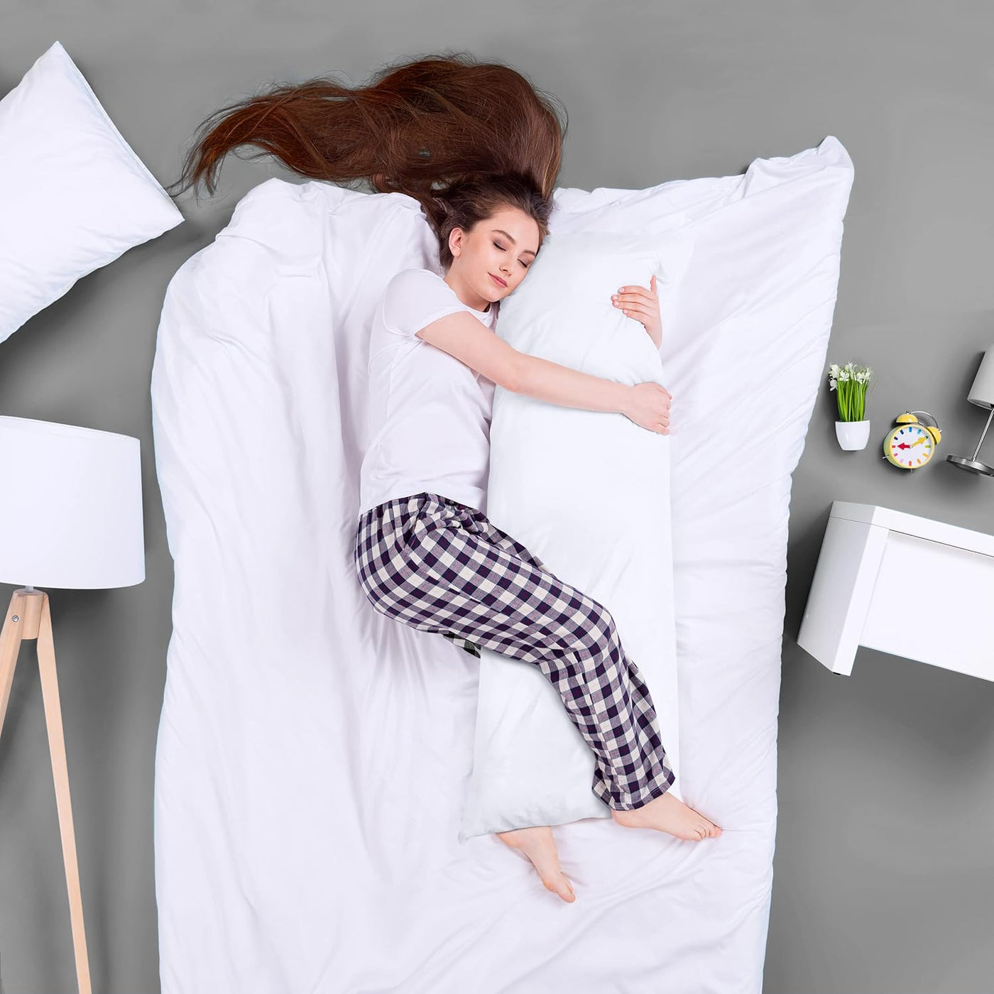 Funda de almohada para cuerpo 100% de algodón con poliéster suave y...