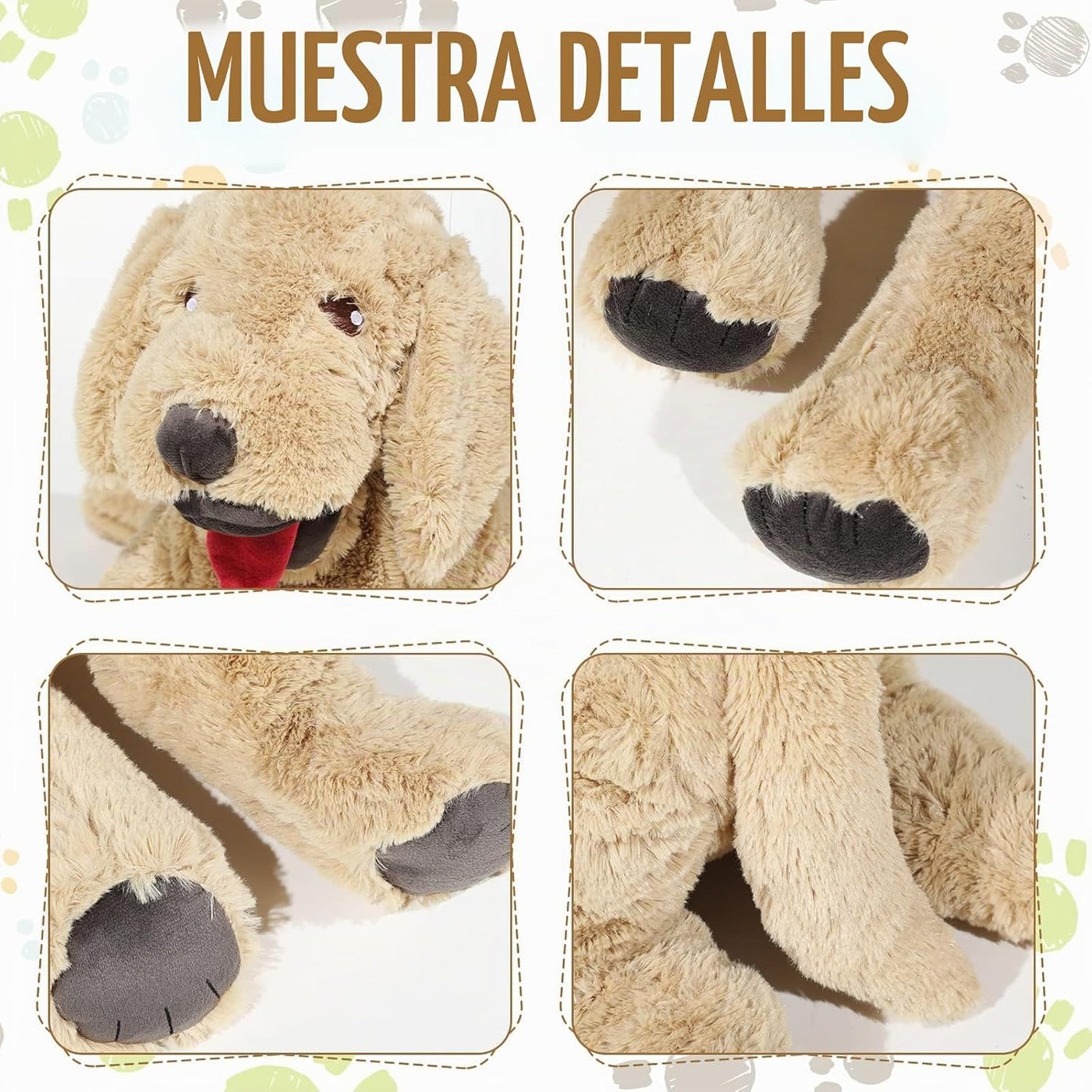 Geosar Animales de peluche de perro de 47.2 pulgadas, suaves juguet...