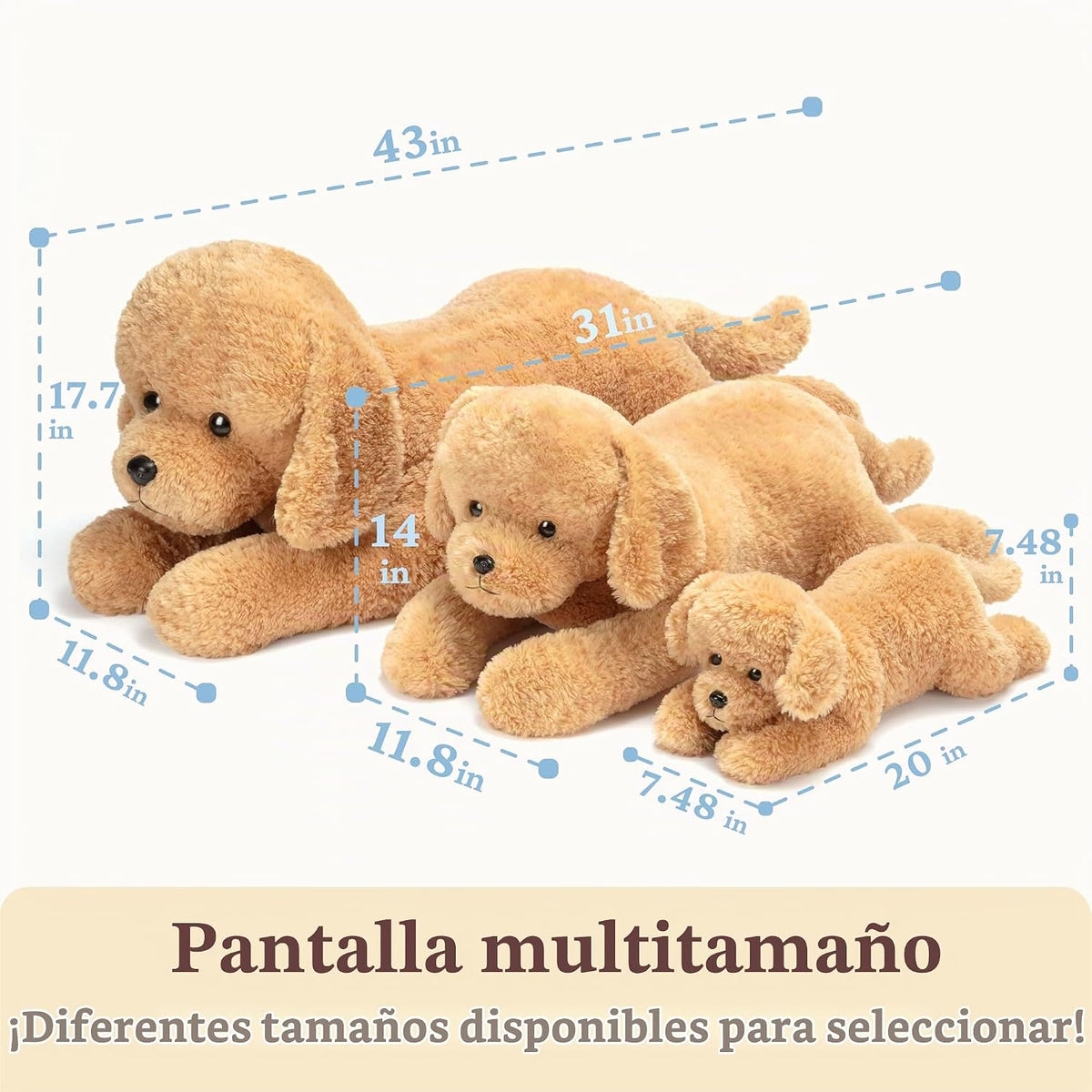 IKASA Juguete de peluche grande de Labrador para perro, cachorro gr...