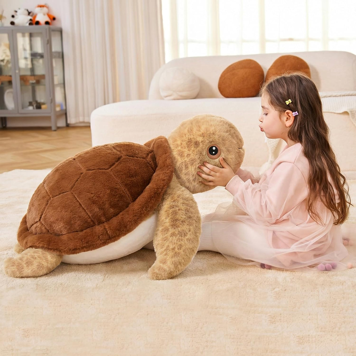 IKASA Juguete de peluche de tortuga marina gigante, juguetes suaves...