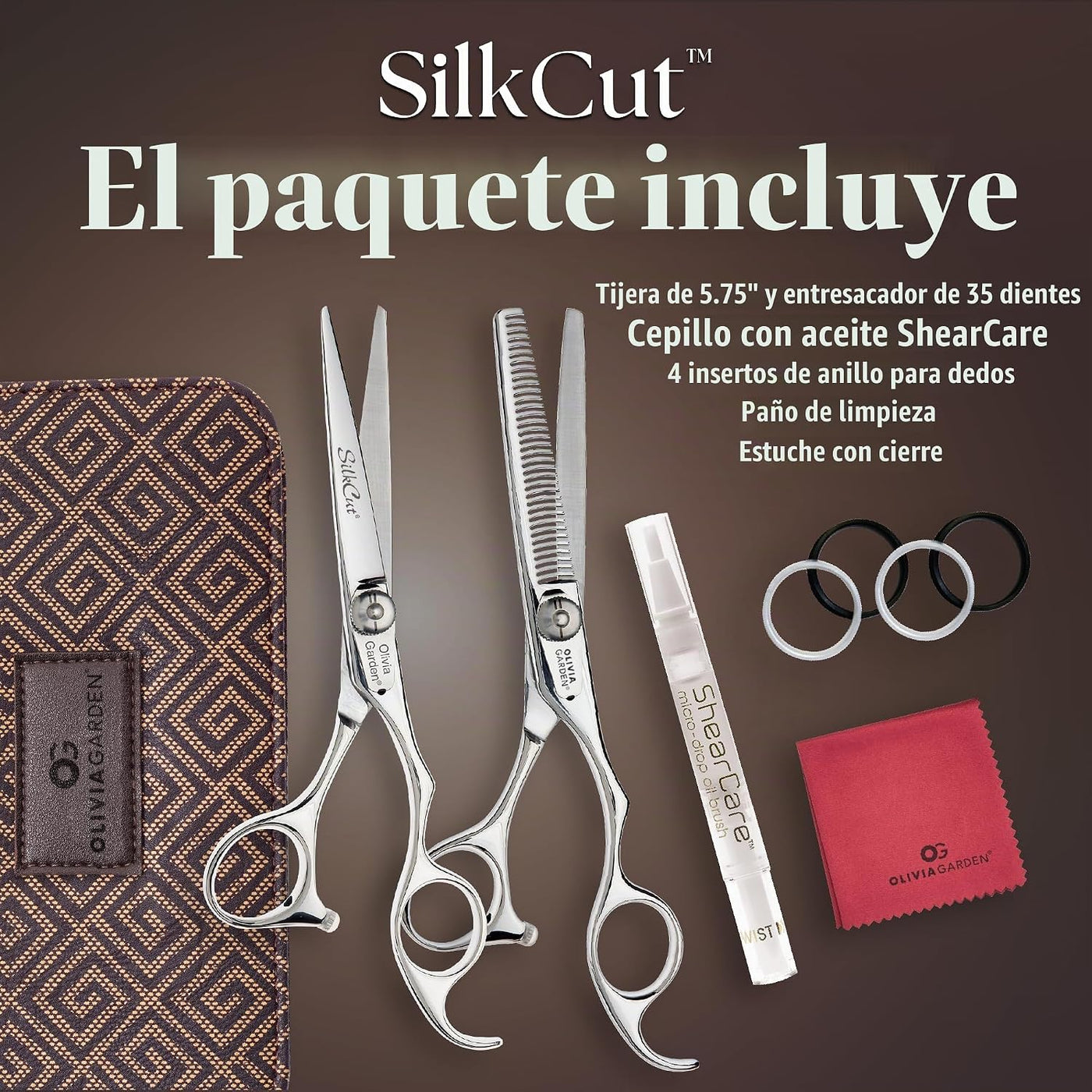Olivia Garden SilkCut - Cizalla profesional para peluquería y estuc...