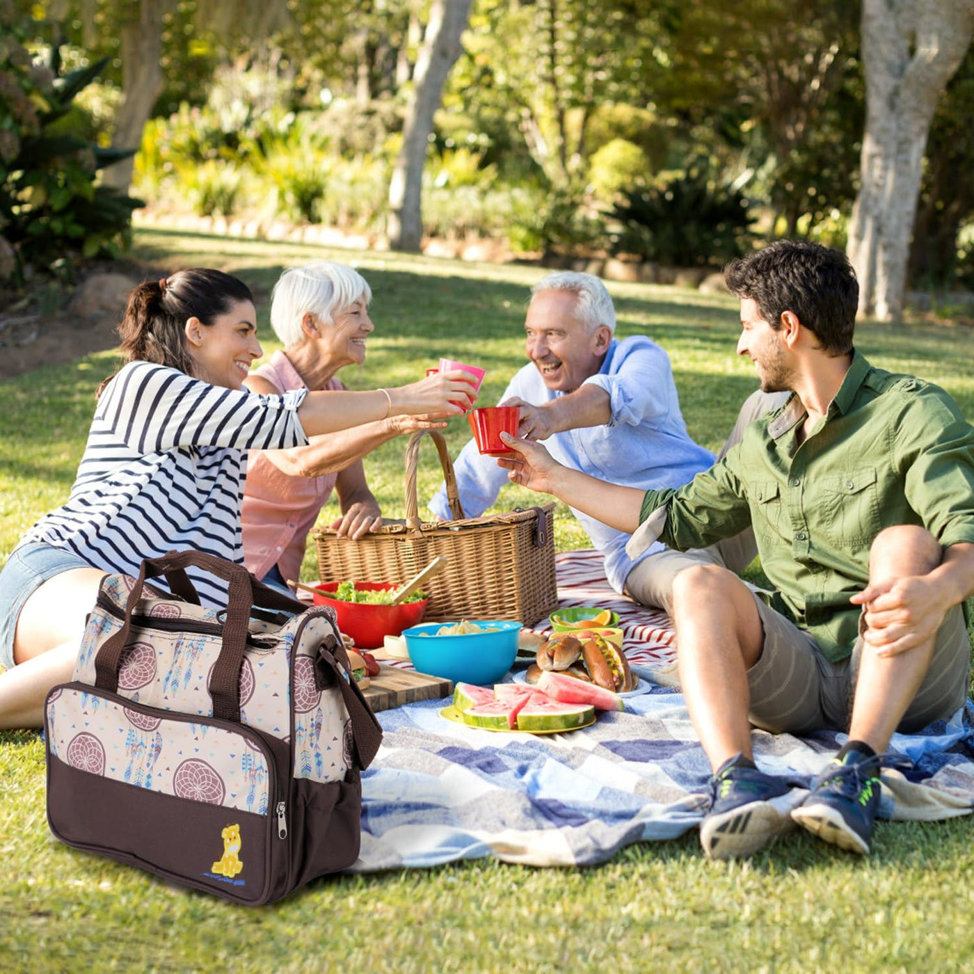 Moclever Juego de 5 bolsas de pañales - Bolsas de bebé para mamá, Café