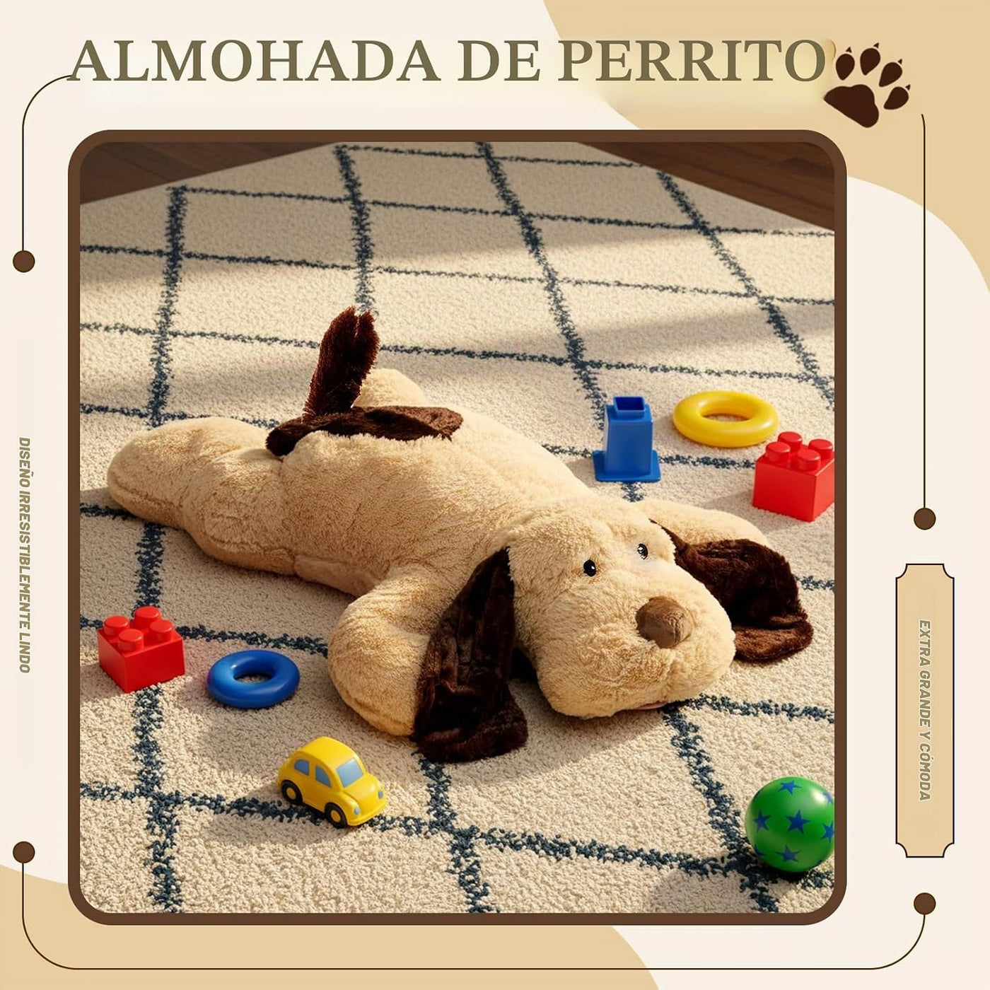 Juexica - Perro gigante de peluche de 48 pulgadas, color marrón cla...