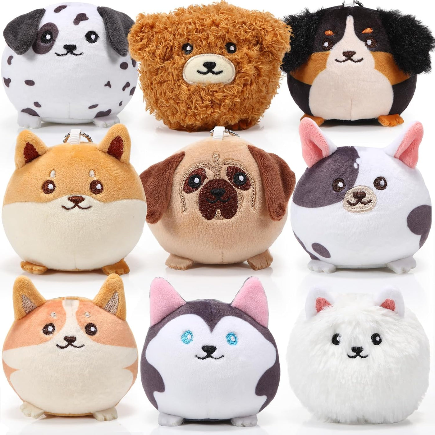 Libima 9 piezas de mini animales de peluche llaveros de 3.15 pulgad...