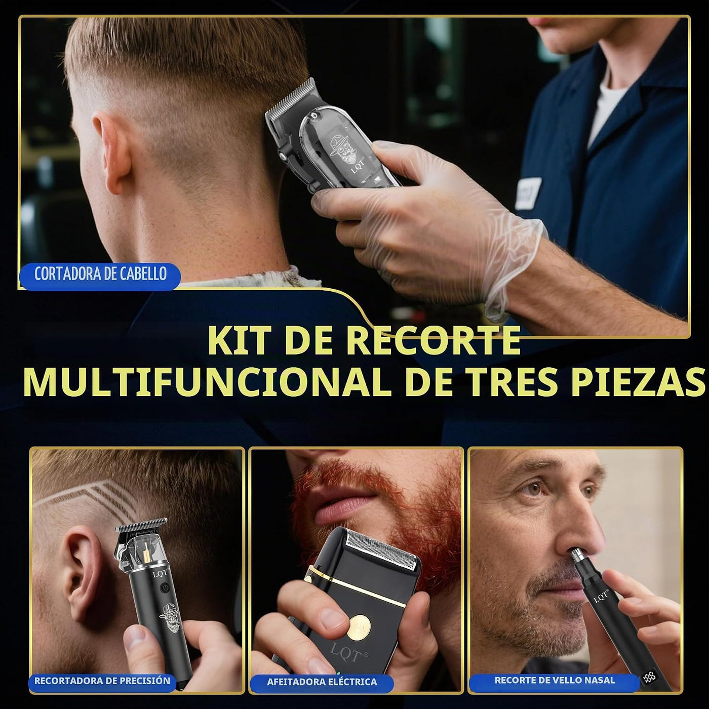 LQT Kit profesional de cortapelos y recortadora inalámbrica para ho...
