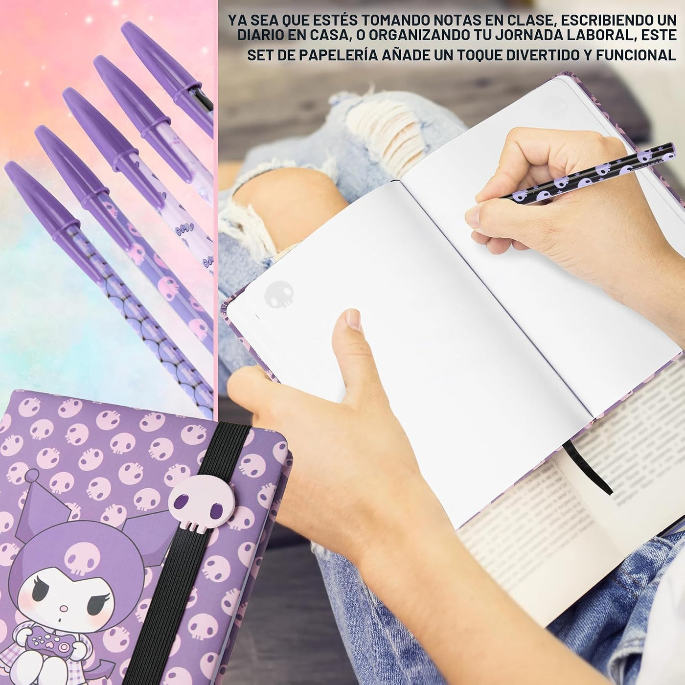 Get Trend Kuromi Sanrio - Juego de papelería para niñas, 4 piezas |...