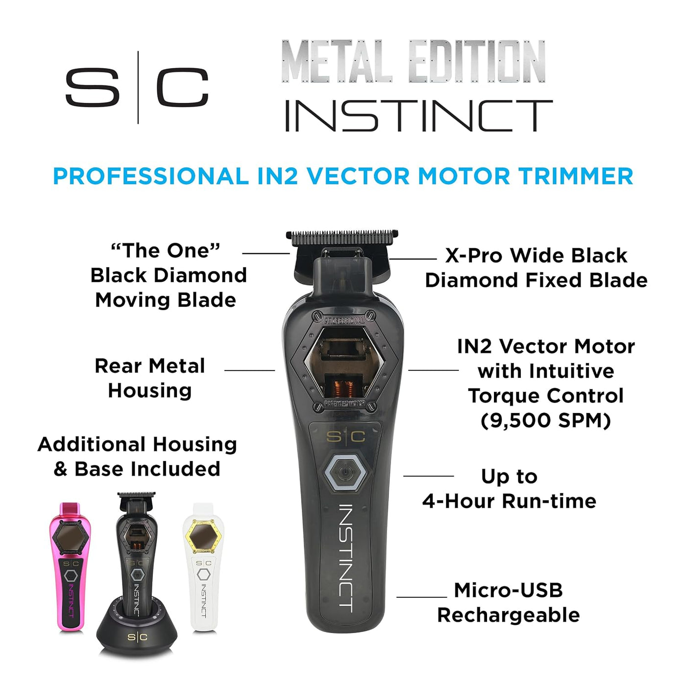 STYLECRAFT Instinct Metal Edition - Paquete de cortadora de pelo, r...