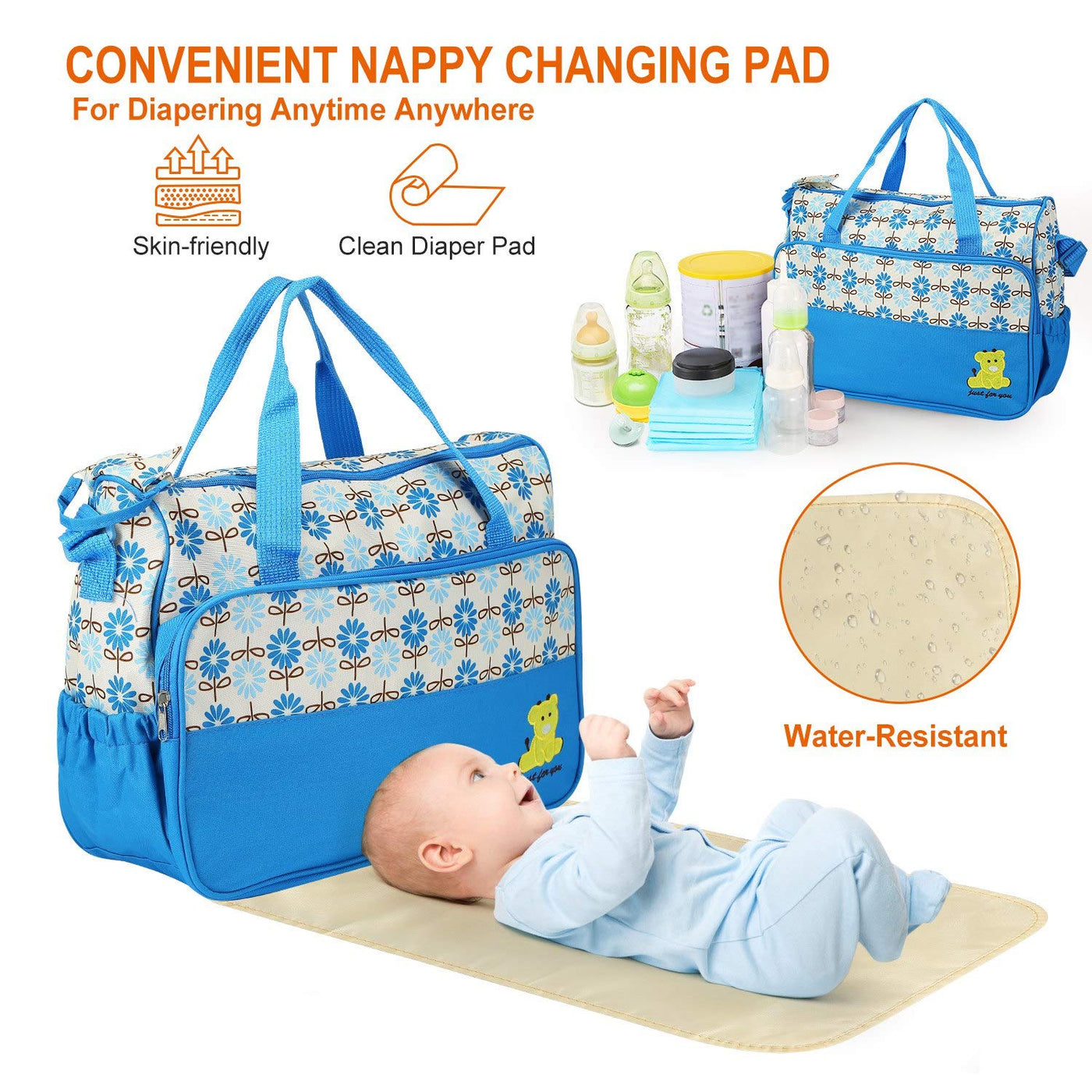 Moclever Juego de Bolso Tote para Pañales, 5 Piezas de Bolsas para...