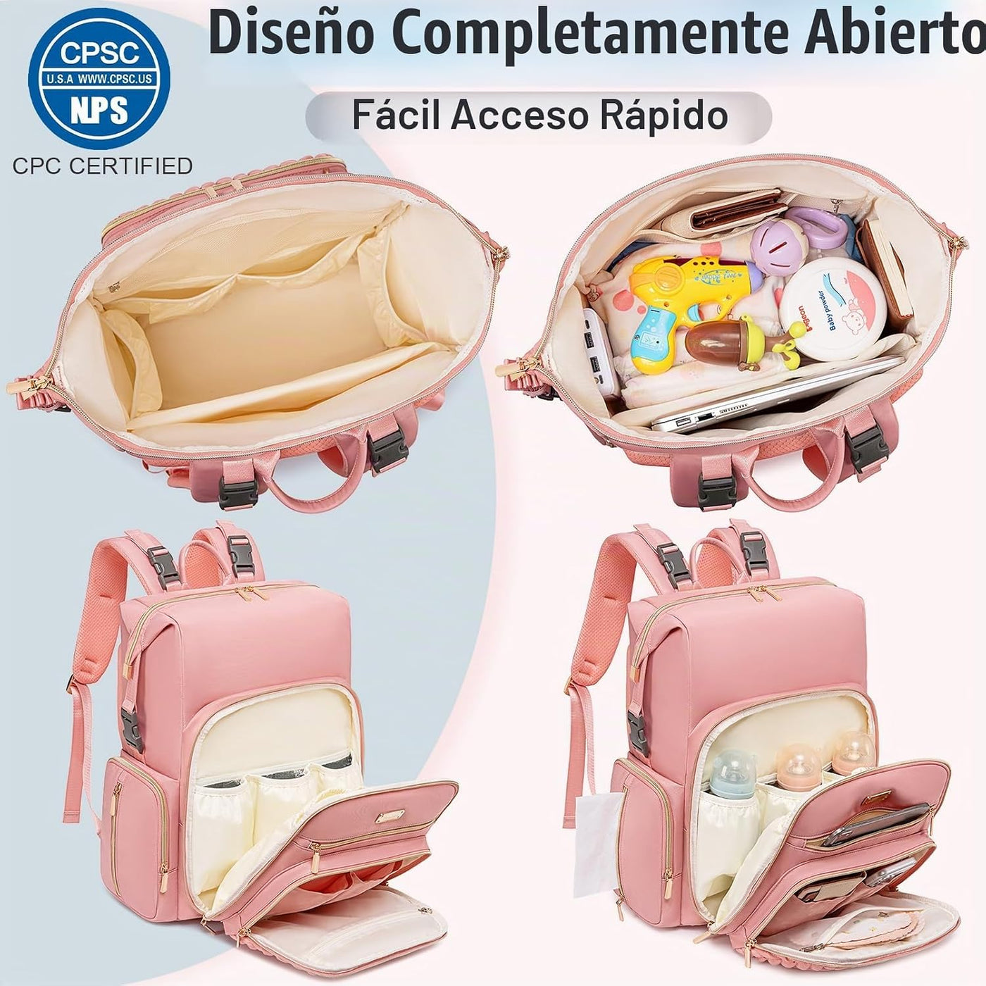 Tealari Bolsa de pañales convertible 4 en 1, bolsa de pañales grand...