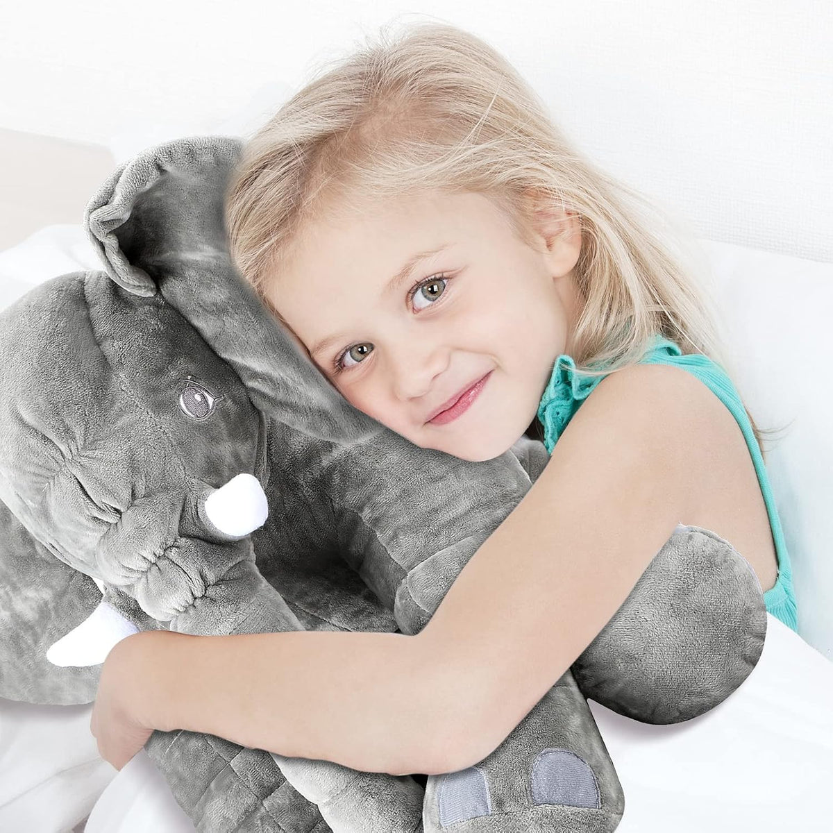 Yulejo Elefante de peluche gigante, almohada de animal de peluche g...