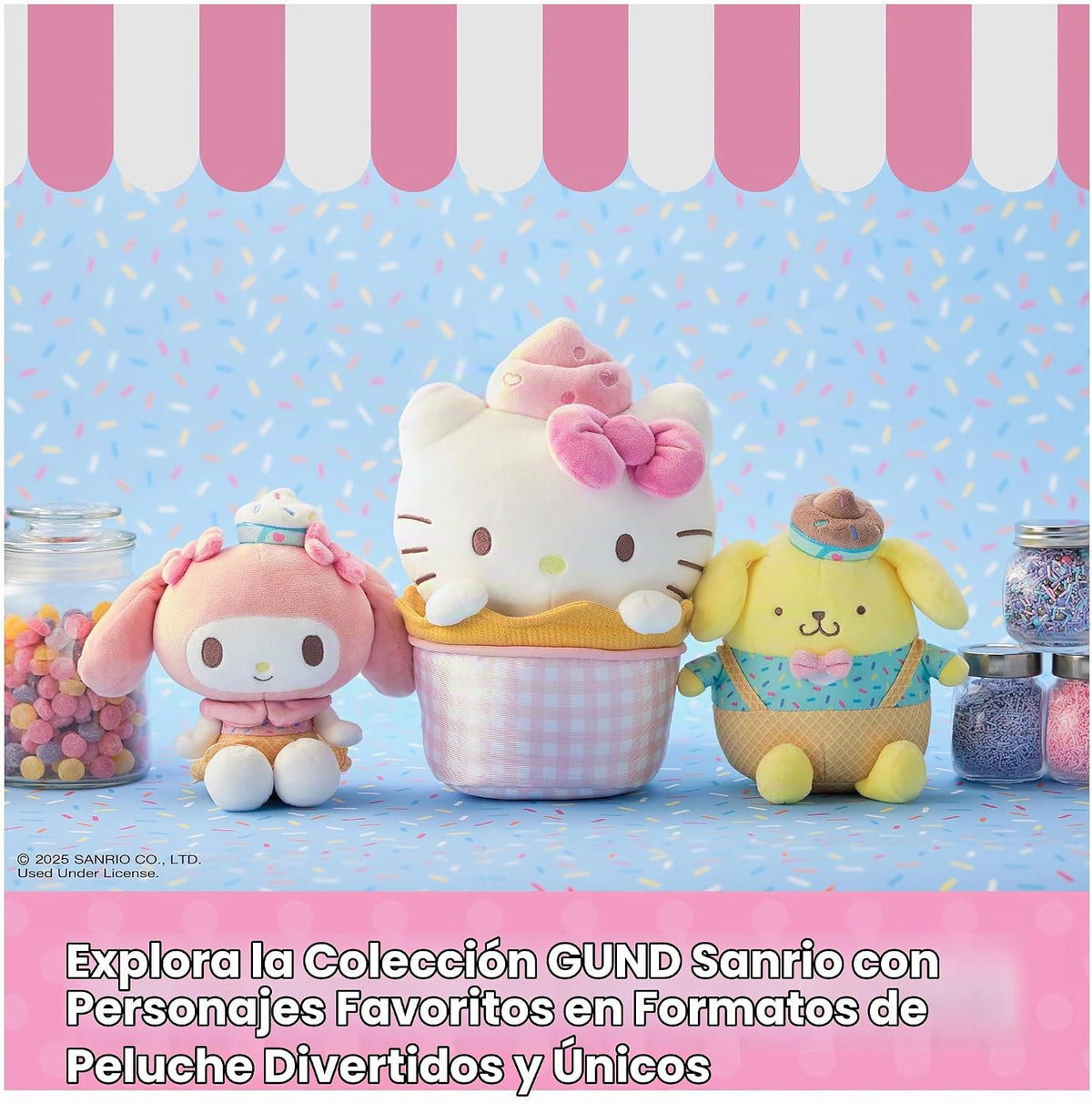 GUND Sanrio Kuromi Cupcake - Juguete de peluche de postre de 8 pulg...