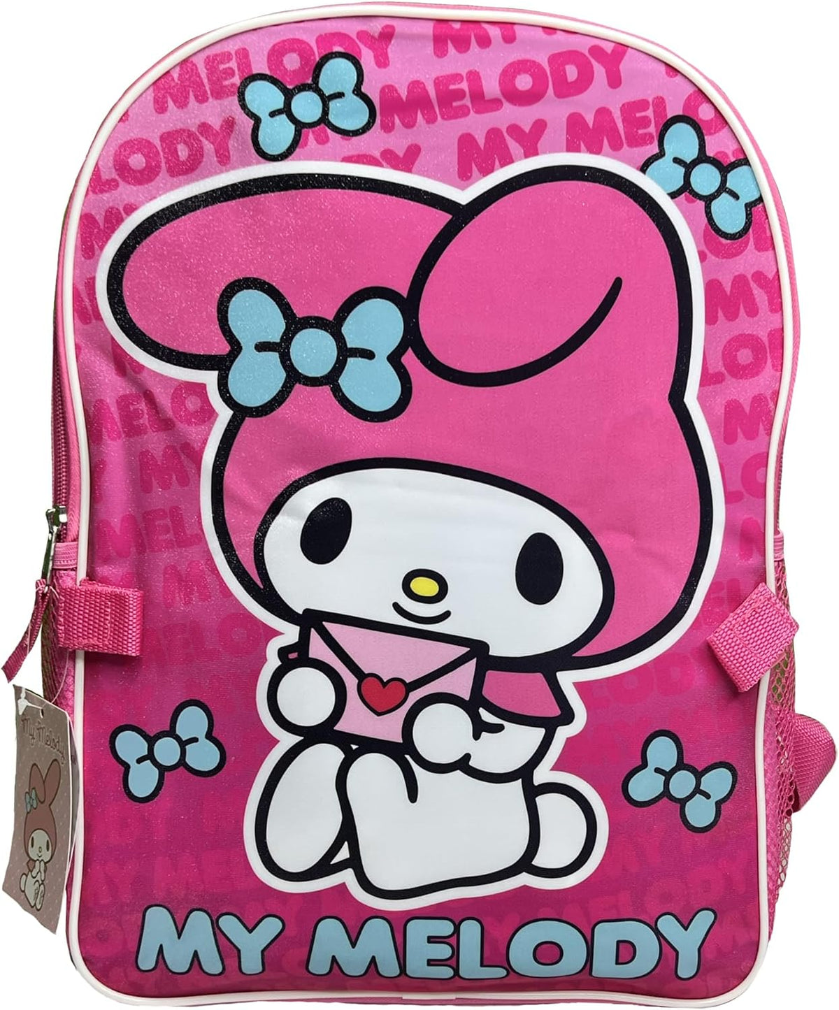 Fast Forward My Melody Mochila escolar rosa de 16 pulgadas con bols...