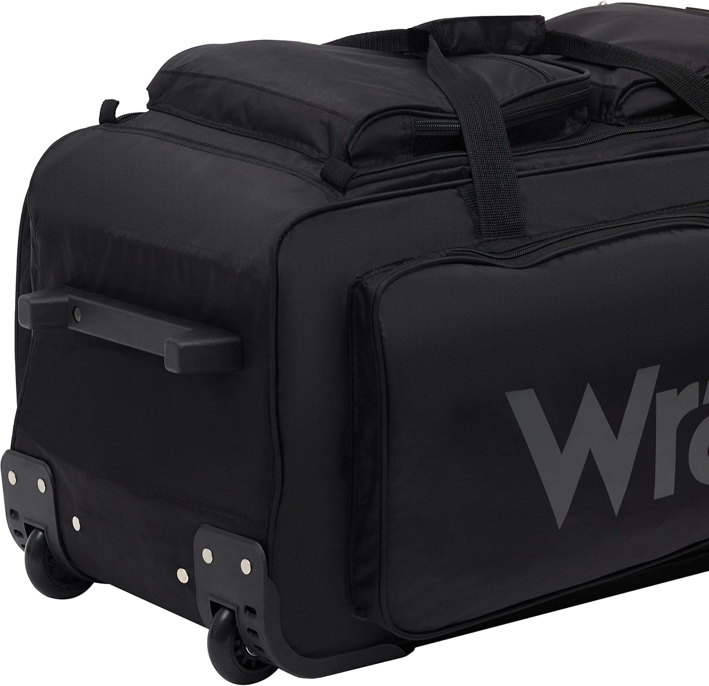 Wrangler Wesley - Bolsa de viaje con ruedas, Negro, Grande, 30 pulg.