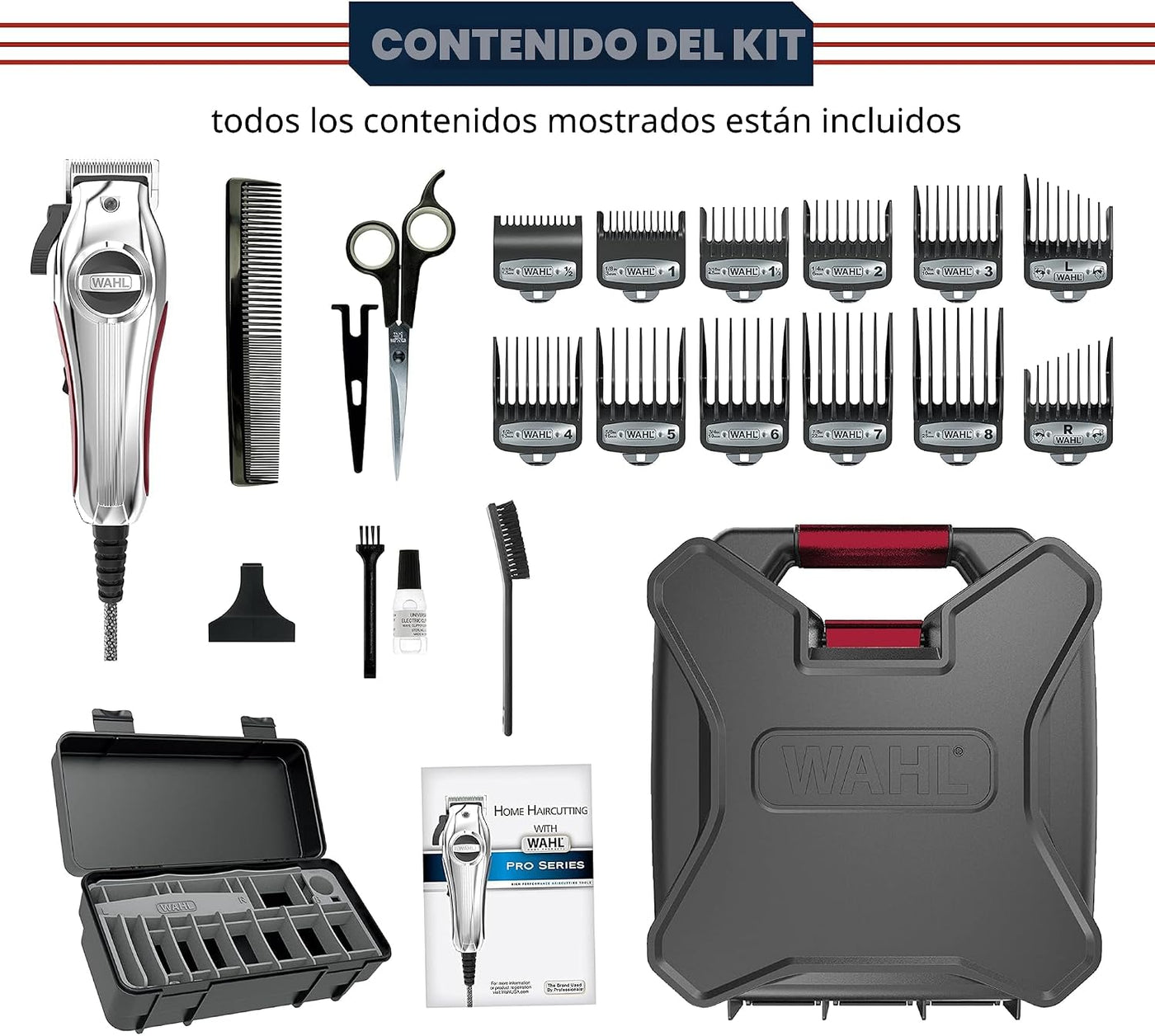 Wahl Cortadora de pelo con cable de torsión ultra silenciosa USA Pr...