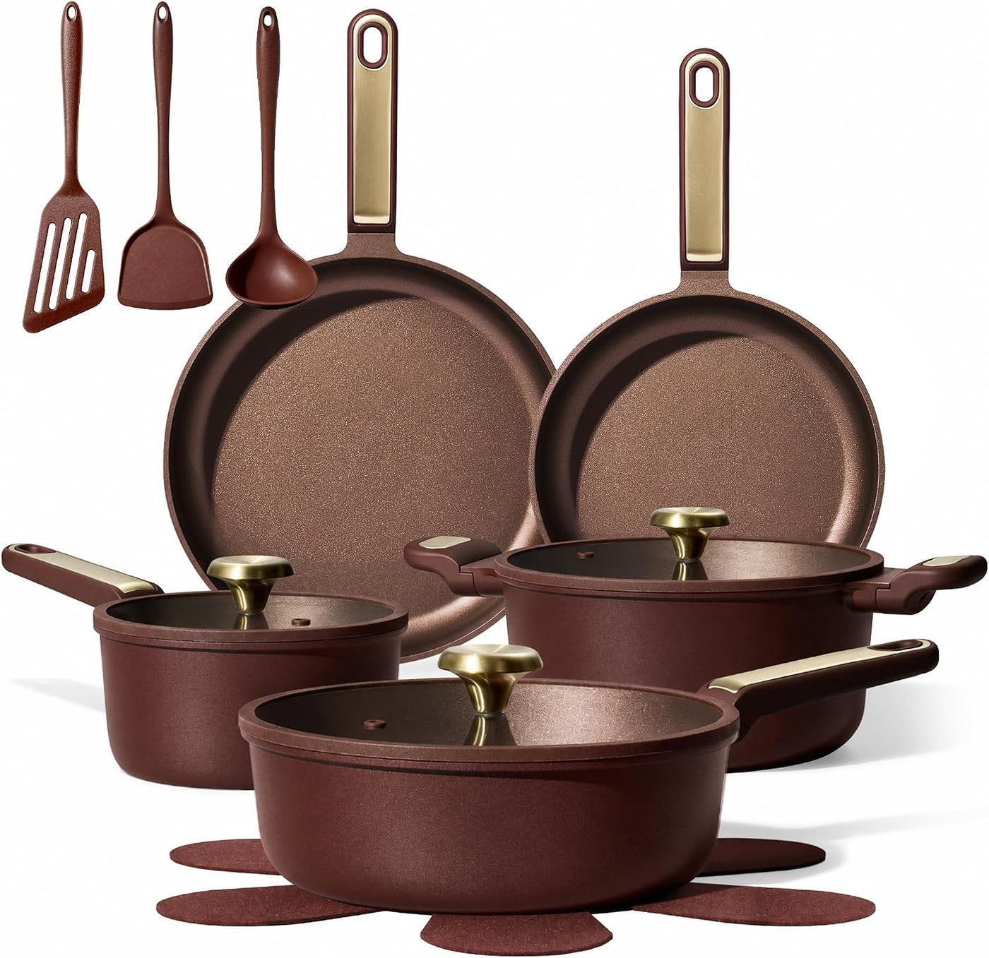 CAROTE Juegos de utensilios de cocina, ollas y sartenes antiadheren...