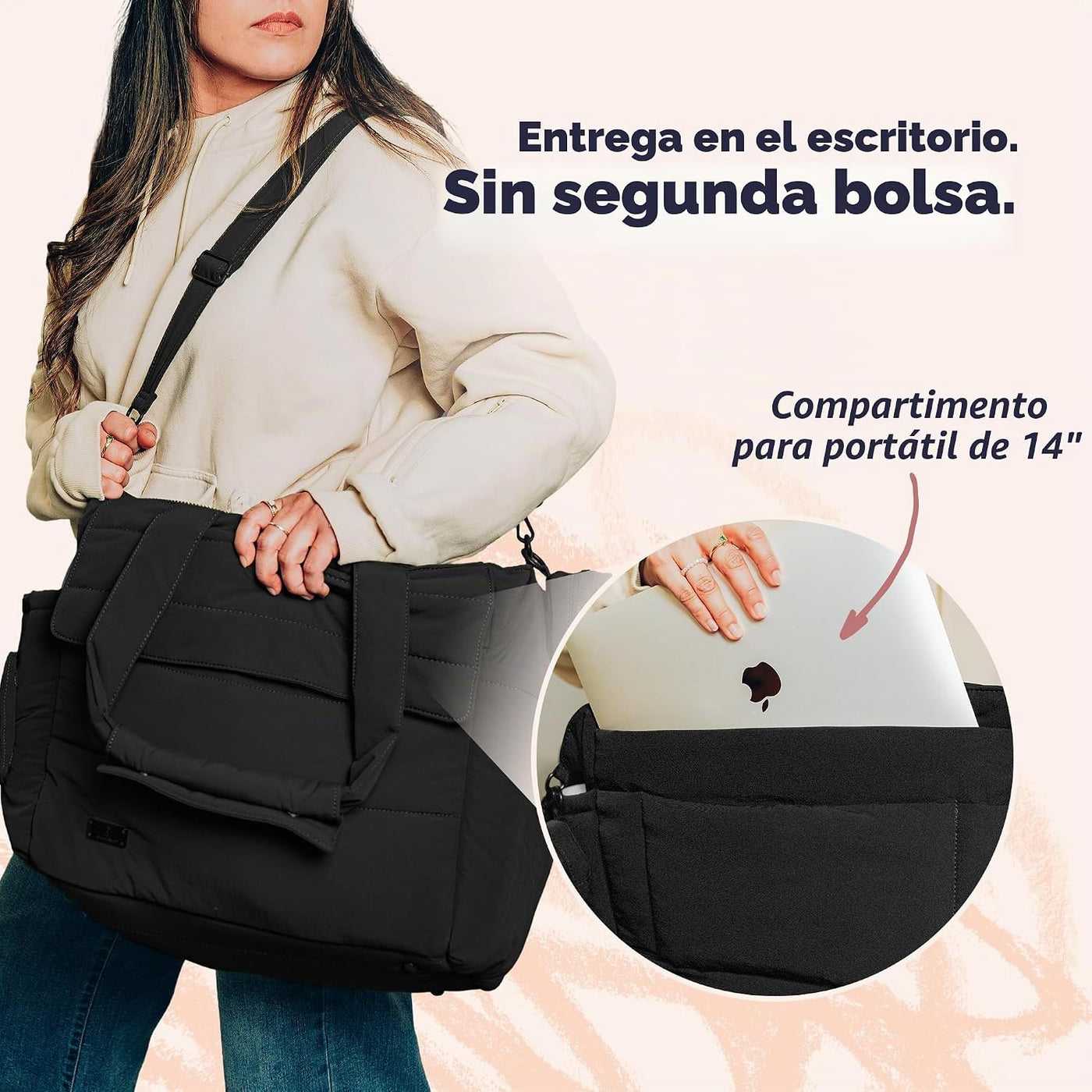 BabbleRoo Flo Tote - Bolsa de pañales, 14 bolsillos para recién nac...