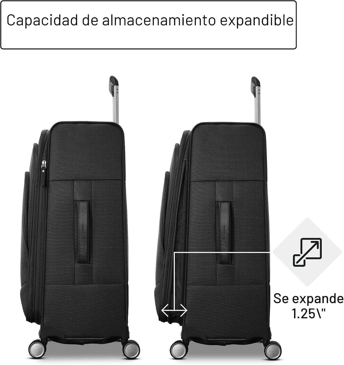 Samsonite UpLIFT Equipaje Liviano de Lado Blando Expandible, Negro