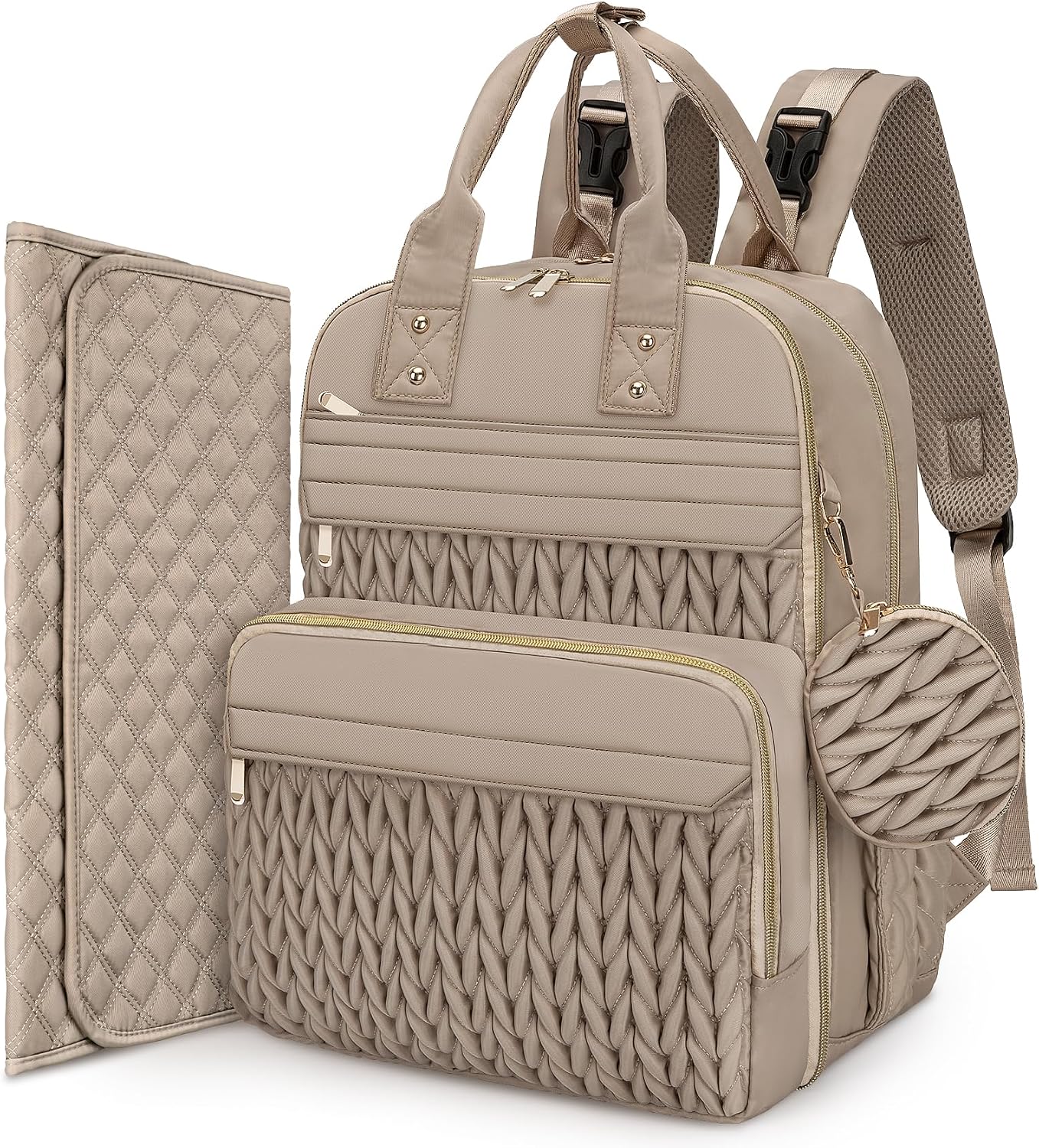 CandyHome Mochila para Pañales, Elegantes Bolsas de Pañales de Viaj...