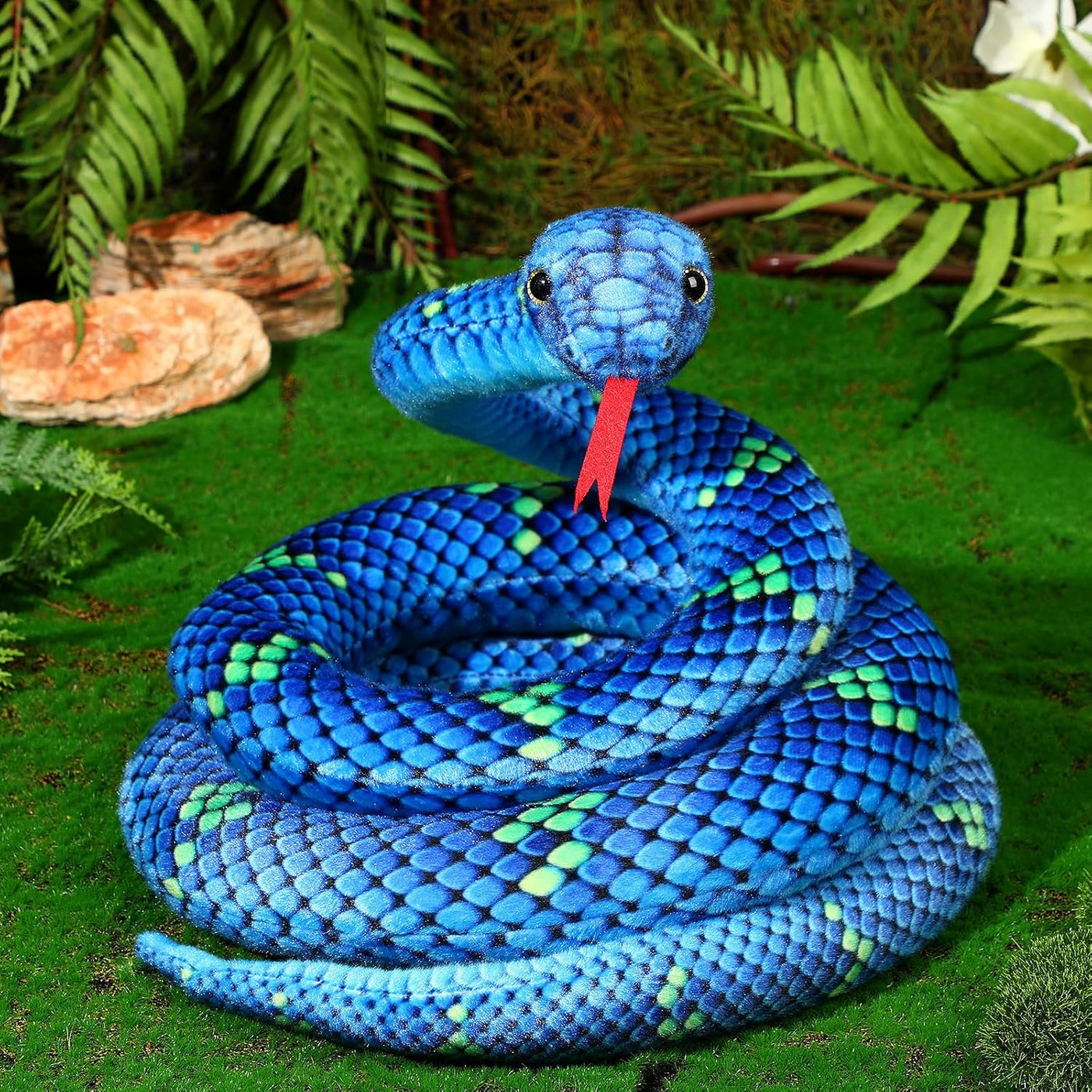 Hiboom - Peluche de serpiente gigante de 71 pulgadas, juguete de se...