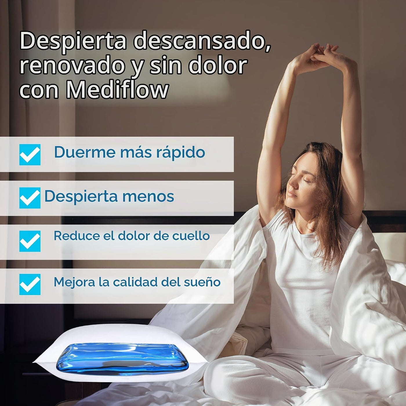 Mediflow Fiber: La primera y original almohada de agua, clínicament...