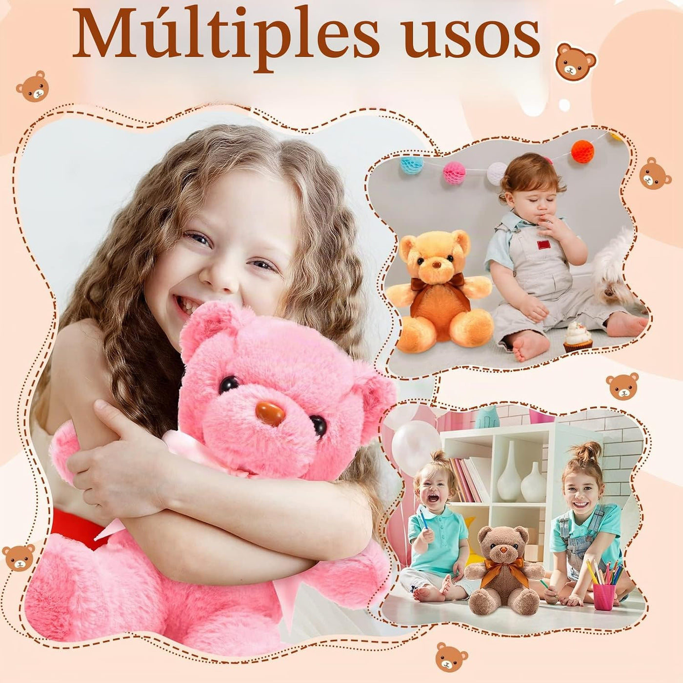 Skylety - Paquete de 10 osos de peluche a granel, recuerdos de fies...