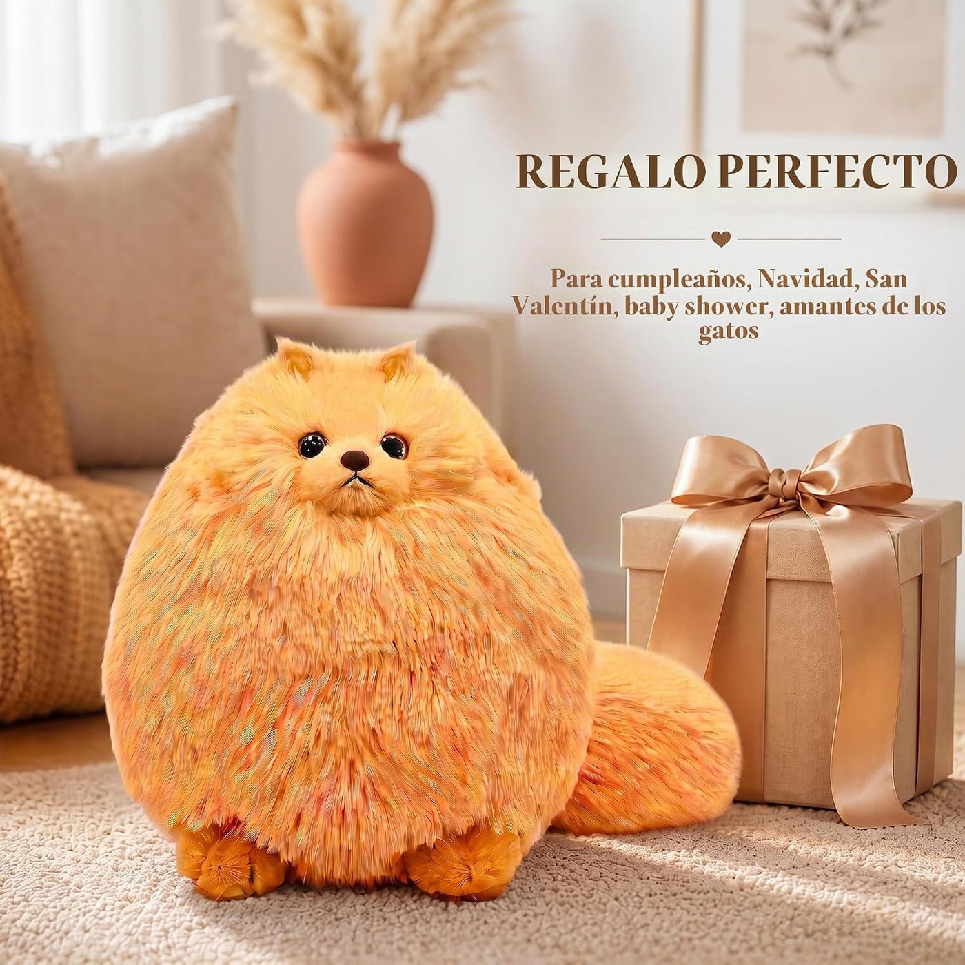 Winsterch - Gato de peluche de peluche, gato de peluche naranja de...