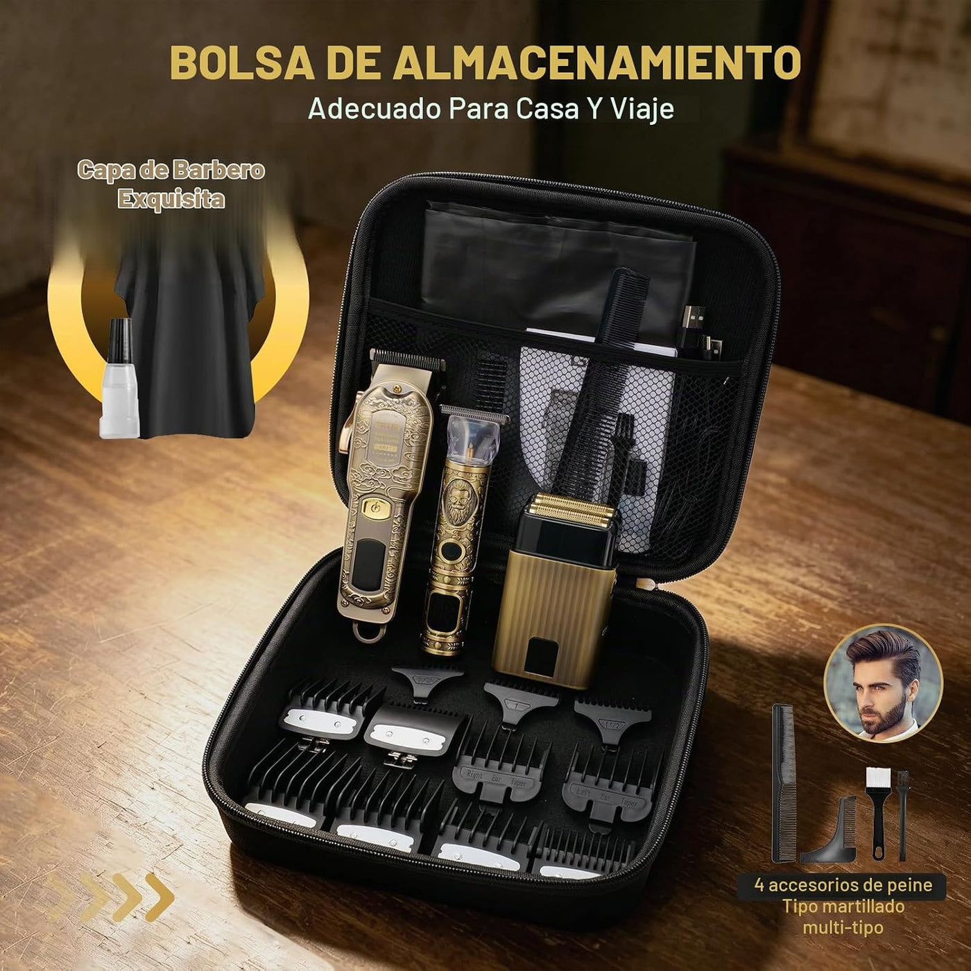 GTS PRO Juego de cortapelos profesional 3 en 1 para hombre, kit de...