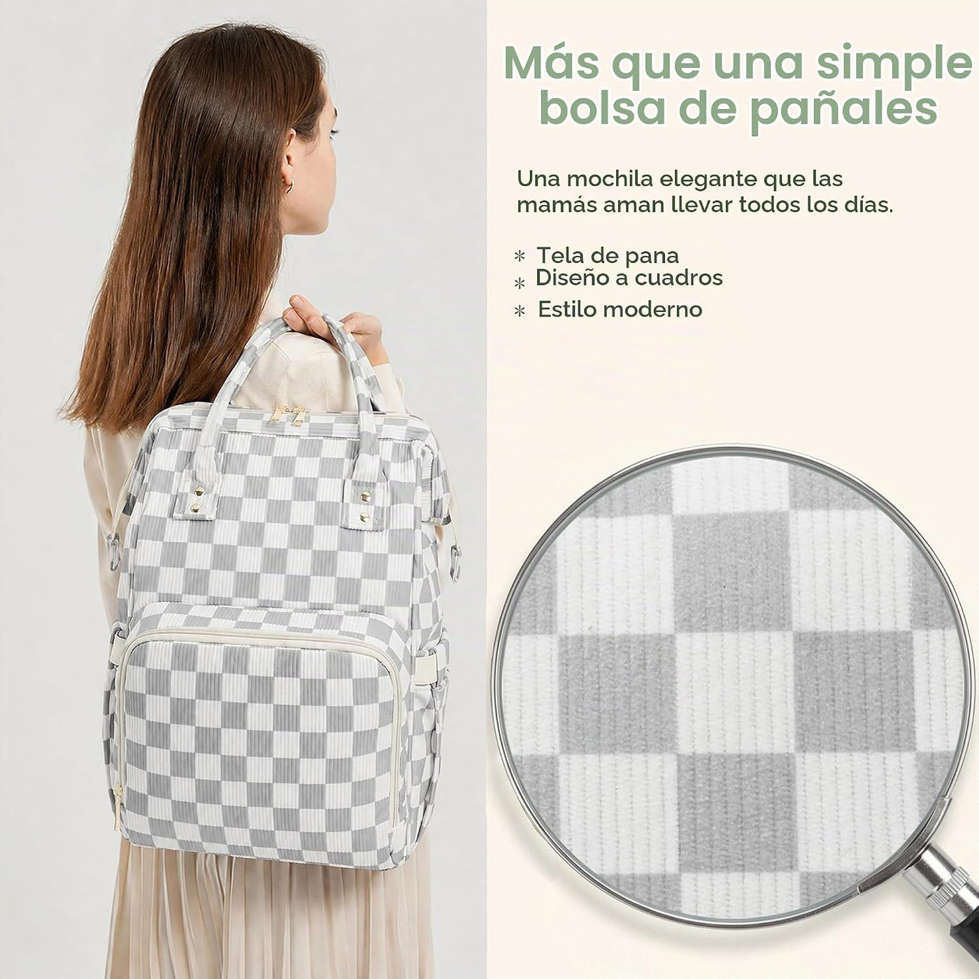 Mochila para pañales para mamá, bolsa de viaje de gran capacidad, b...