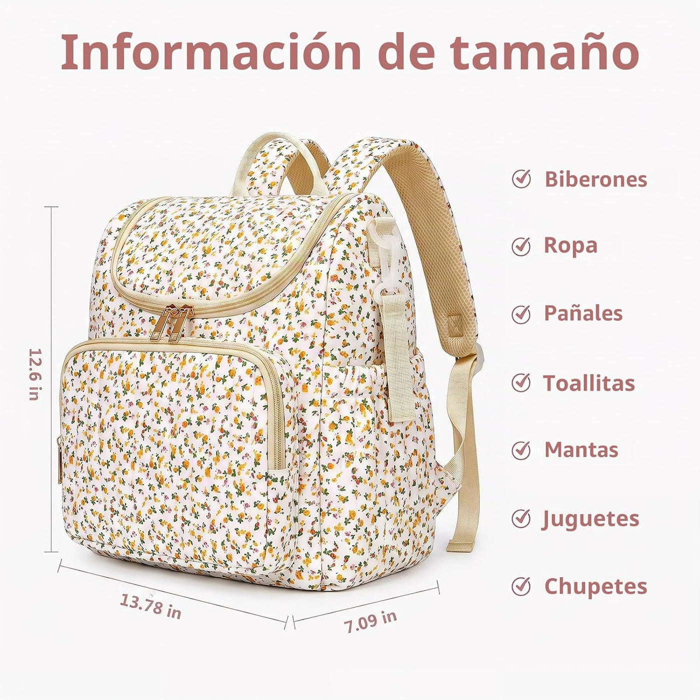 YESFIXS Mochila acolchada para pañales, mochila grande con estampad...