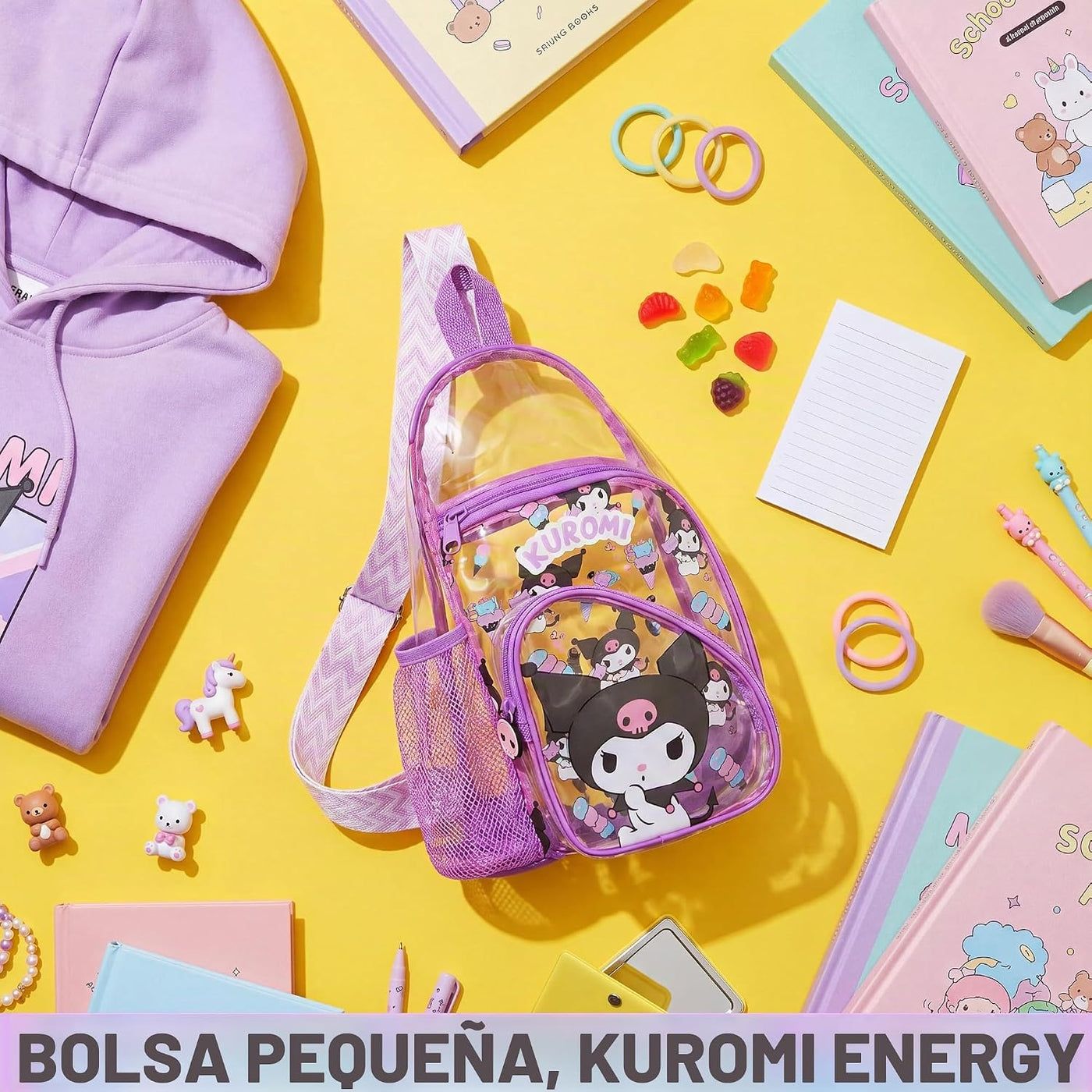 Get Trend Hello Kitty | Kuromi | Cinnamoroll - Bolso cruzado transp...