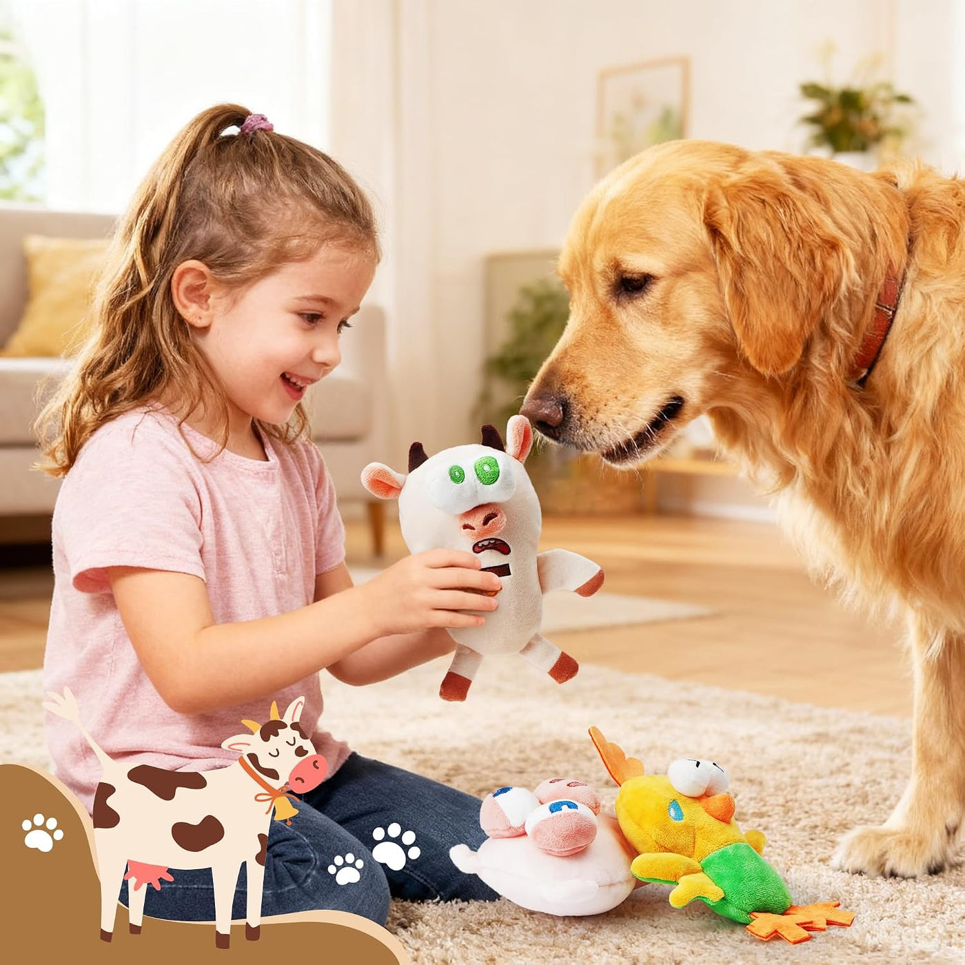 Nocciola - Juguetes chirriantes para perros, juguetes de peluche du...