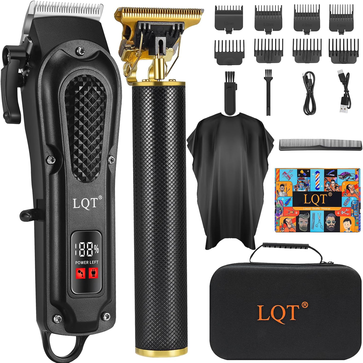LQT® Kit profesional de cortapelos para hombres, juego de cortapelo...
