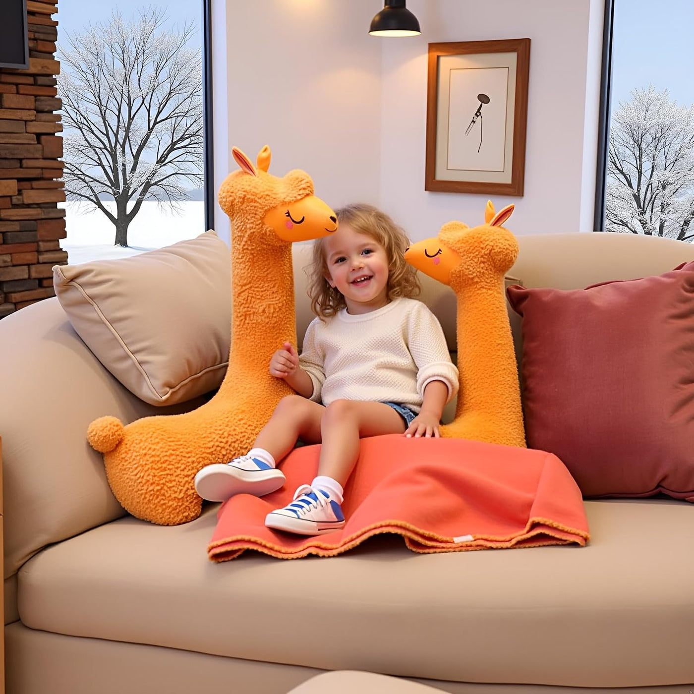 Ryttir 29.5 Pulgadas 15% Más Gordo Peluche Grande de Llama, Peluche...