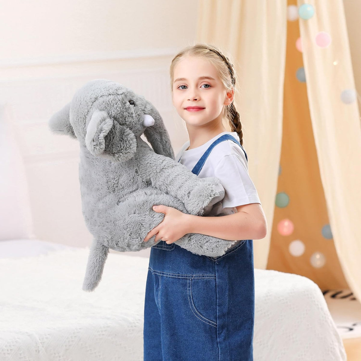 JellyMallow Elefante - Animales de peluche con peso, 5 libras, 16 p...