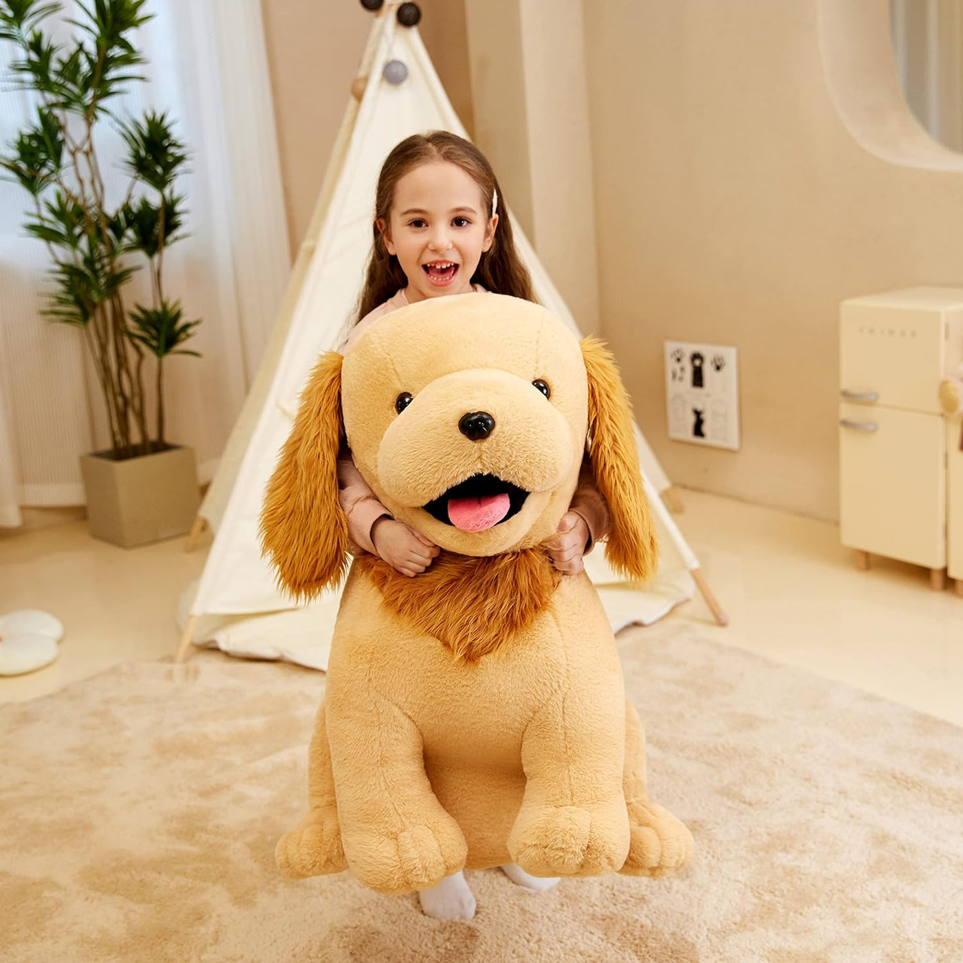 IKASA Juguete de peluche de perro Golden Retriever gigante, cachorr...