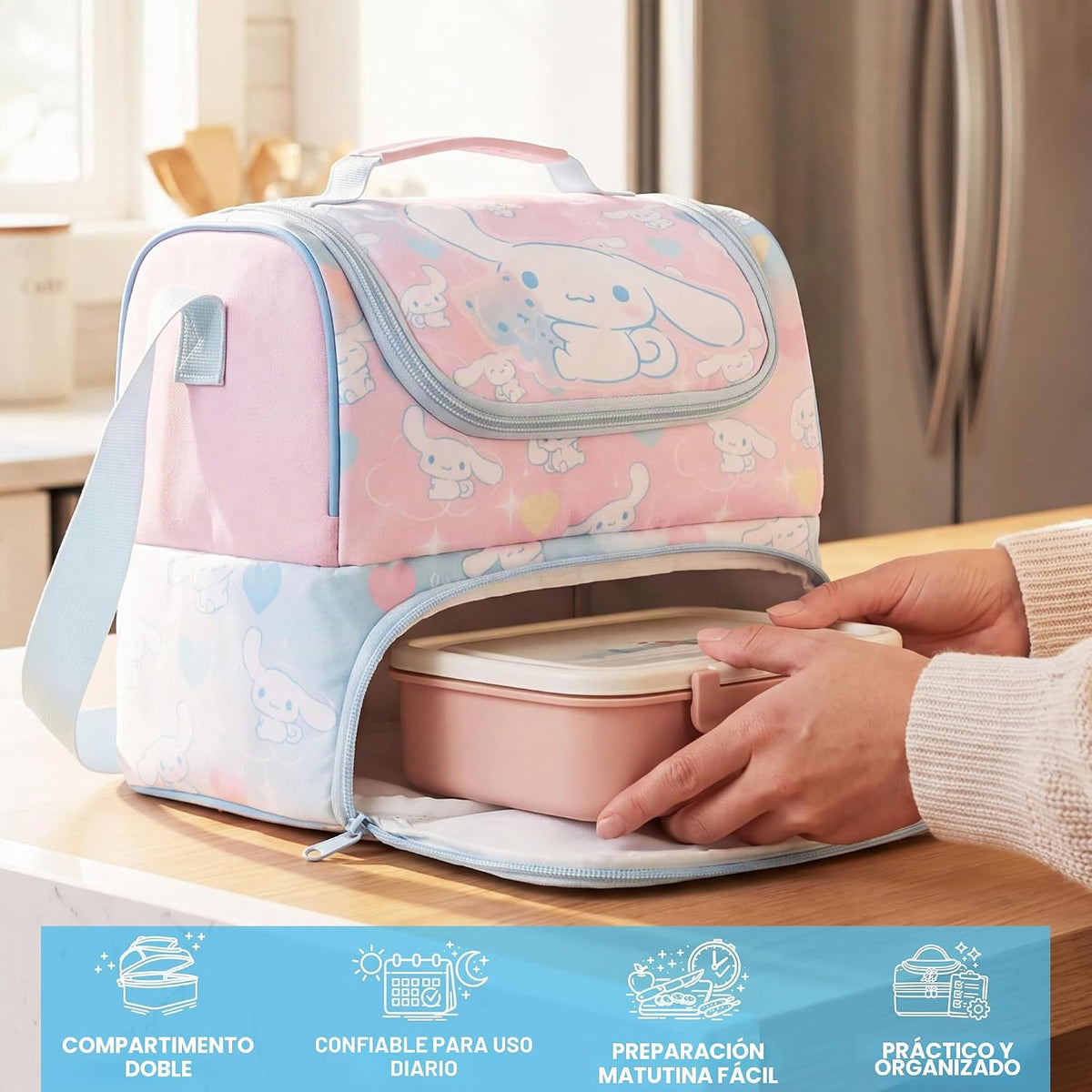 Get Trend Sanrio Cinnamoroll Bolsa de almuerzo aislada para niñas p...