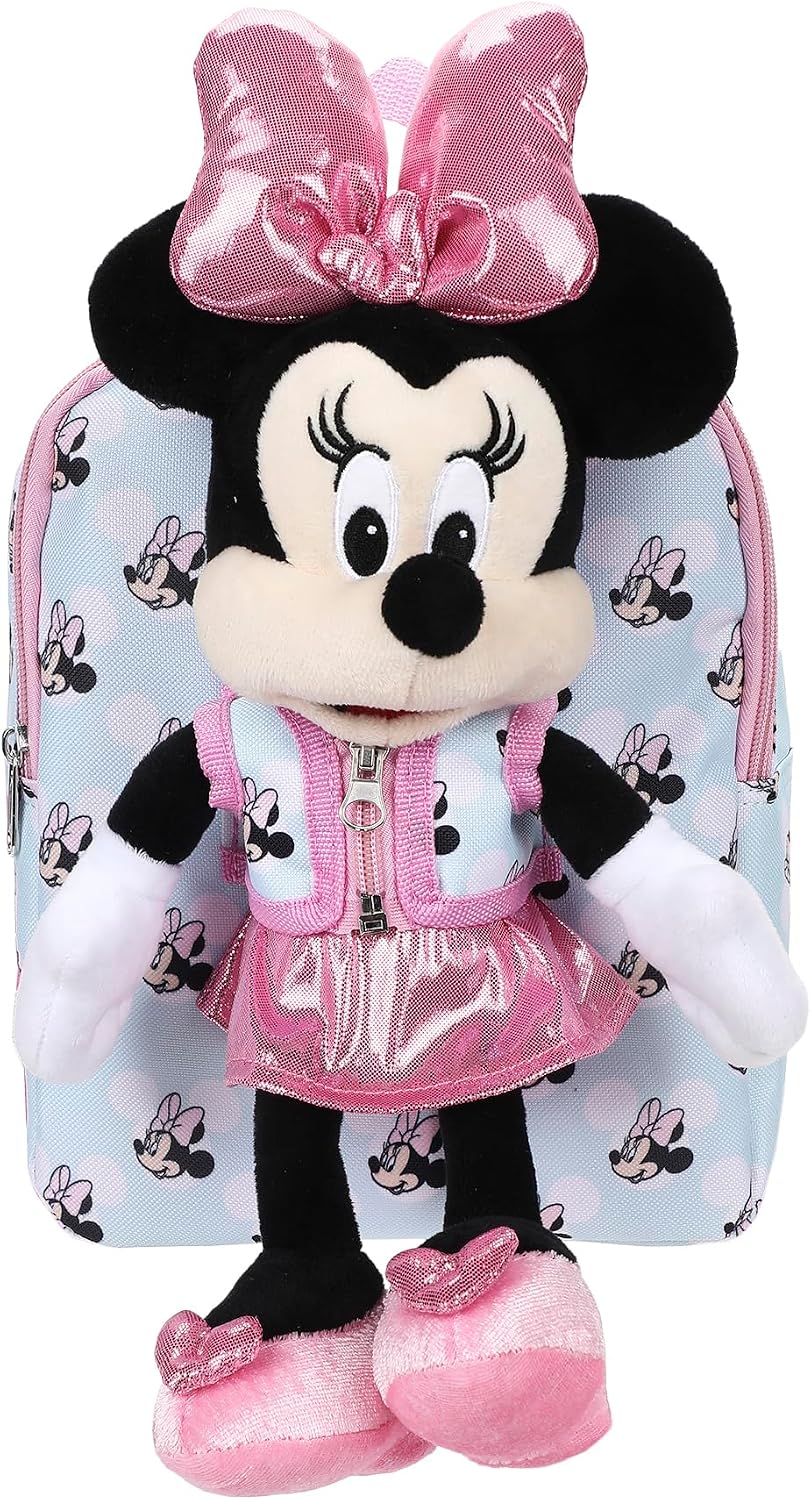Disney Minnie Mouse - Mochila de peluche de Mickey y 10"